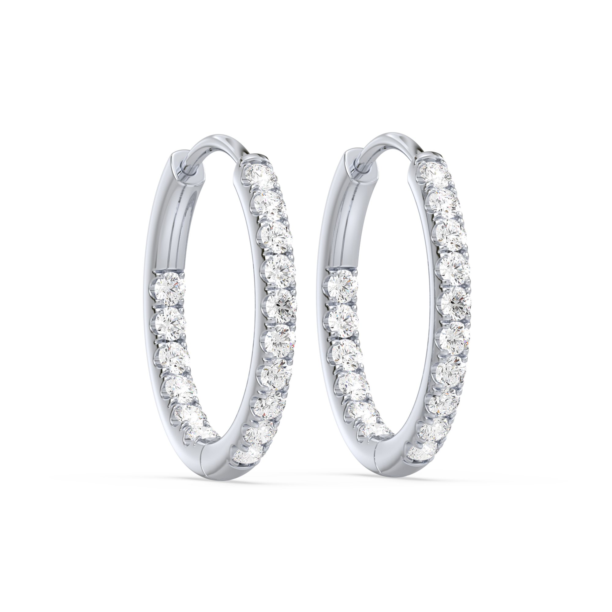 Inside-Outside Hoop Earrings with Lab-Grown Diamonds