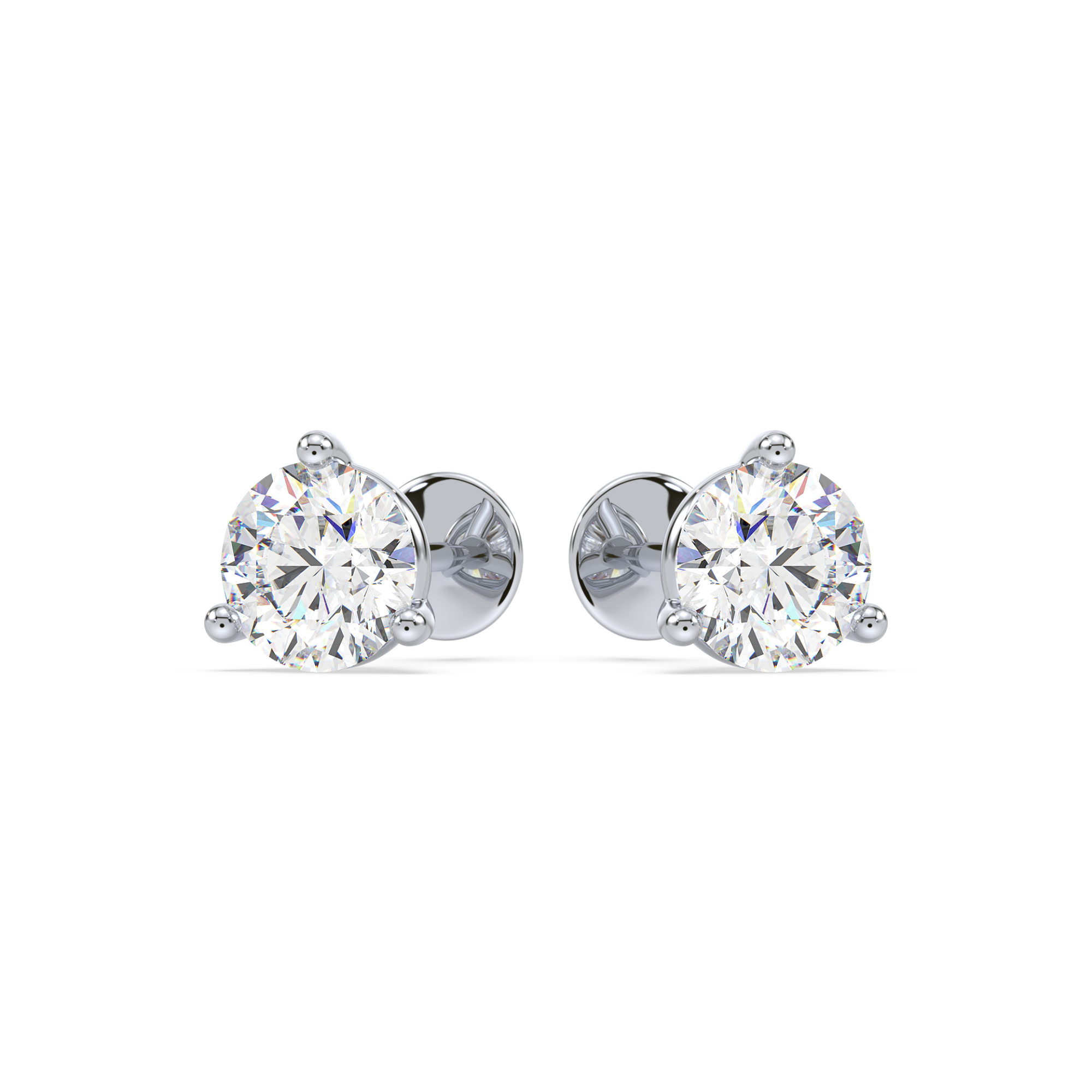 3 Prong Martini Set Diamond Stud Earrings