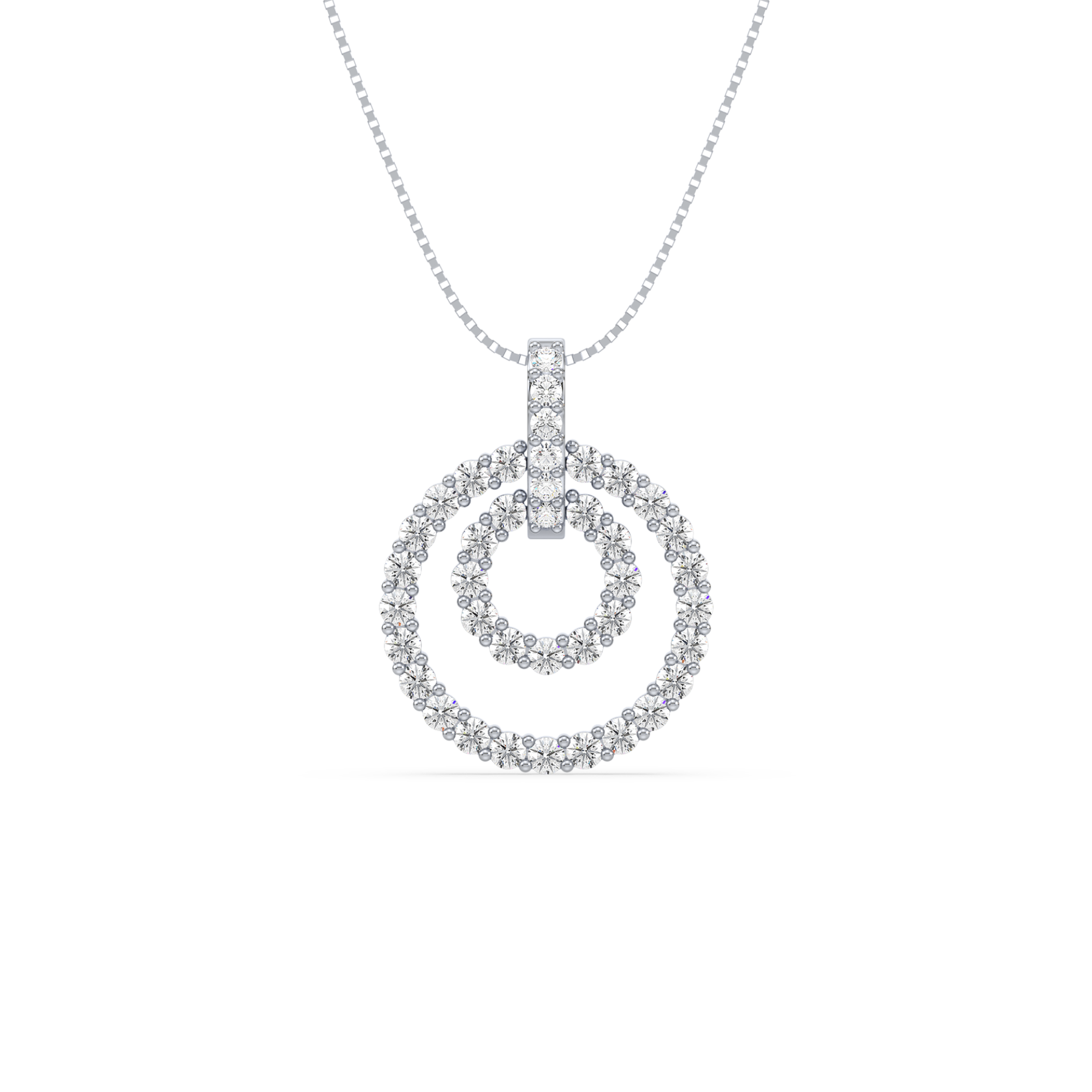 2 Carat Double Circle Diamond Pendant