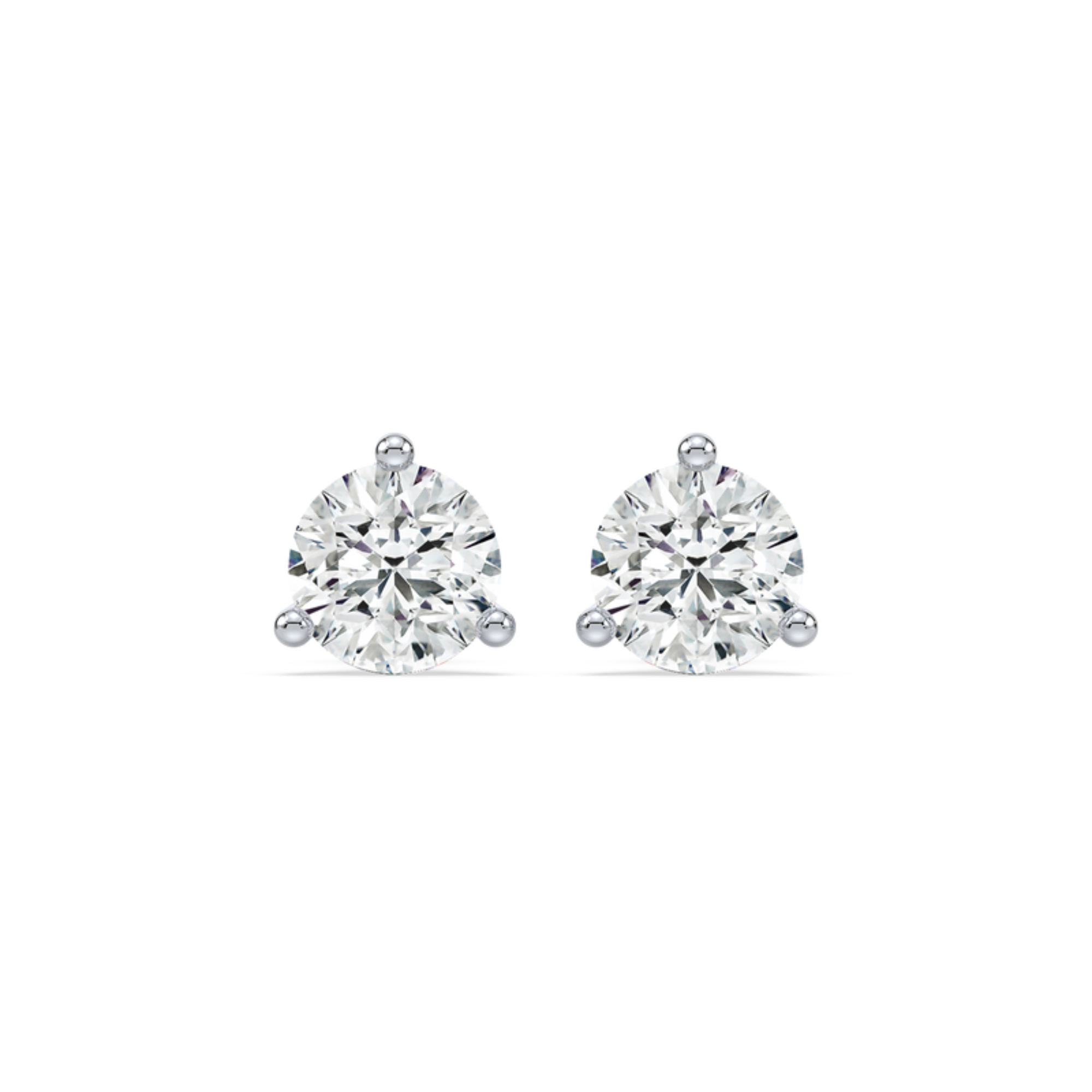 3 Prong Martini Set Diamond Stud Earrings
