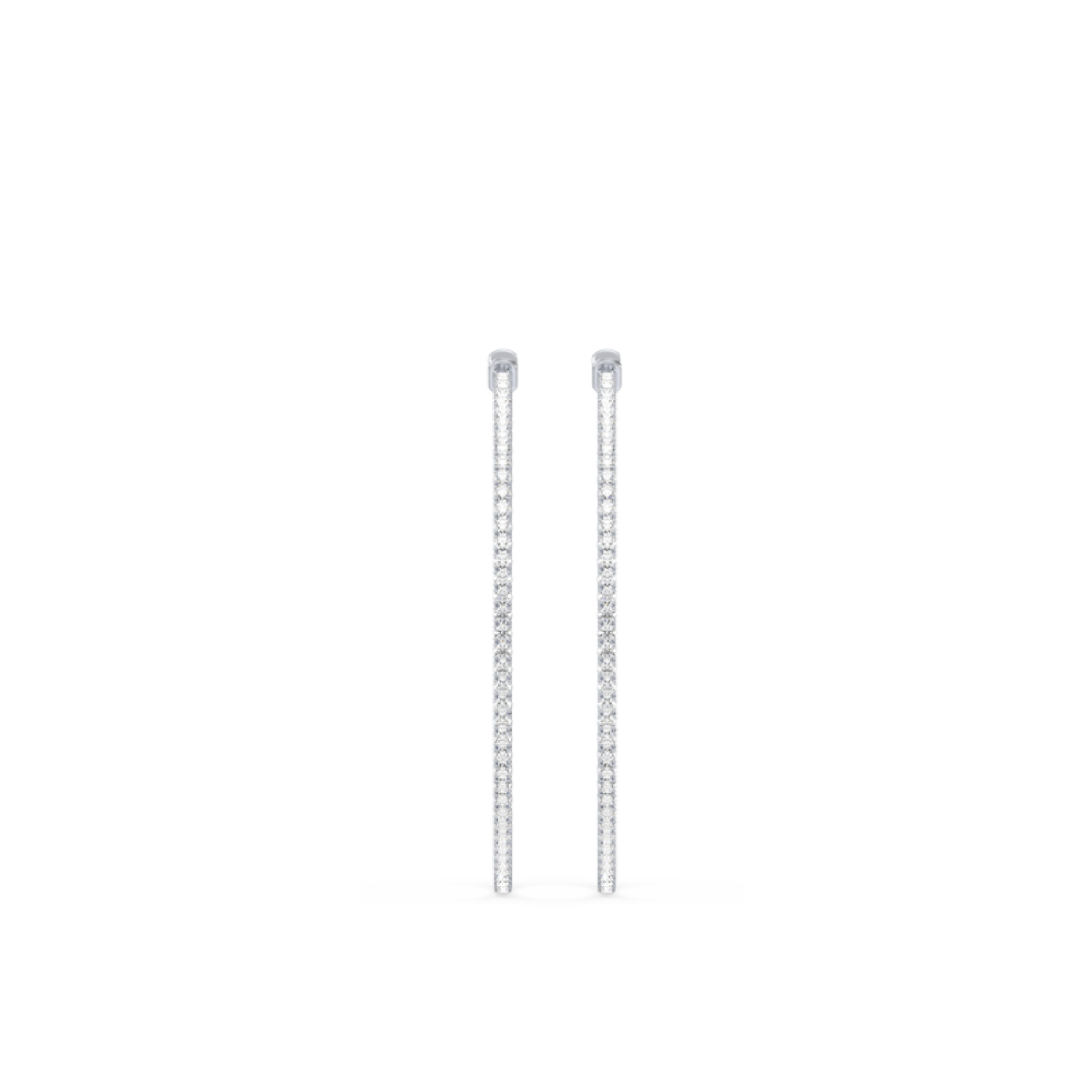 Round Lab-Grown Diamond Hoop Earrings 1 1/2 inch Diameter