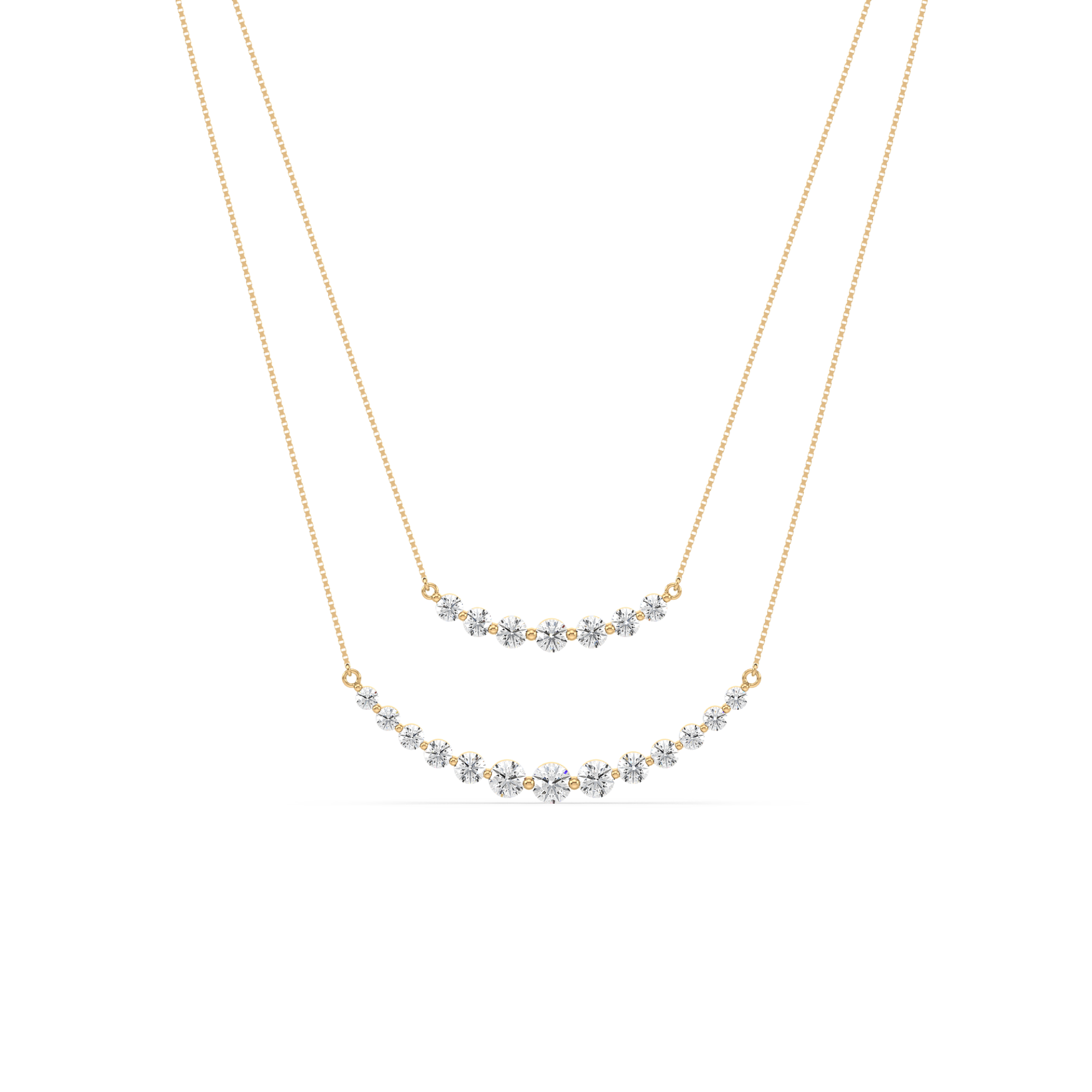 1 Carat Lab-Grown Double Diamond Necklace