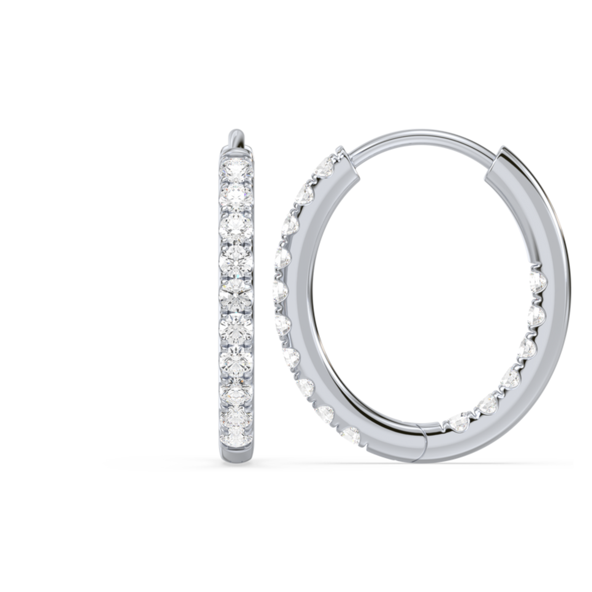 Inside-Outside Hoop Earrings with Lab-Grown Diamonds