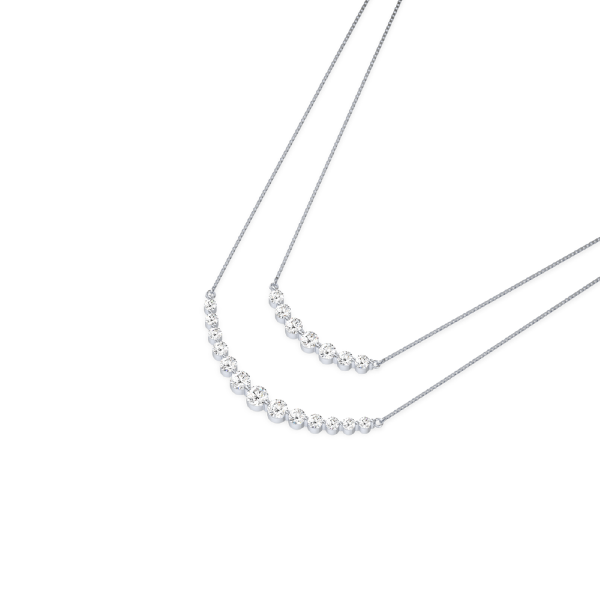 1 Carat Lab-Grown Double Diamond Necklace