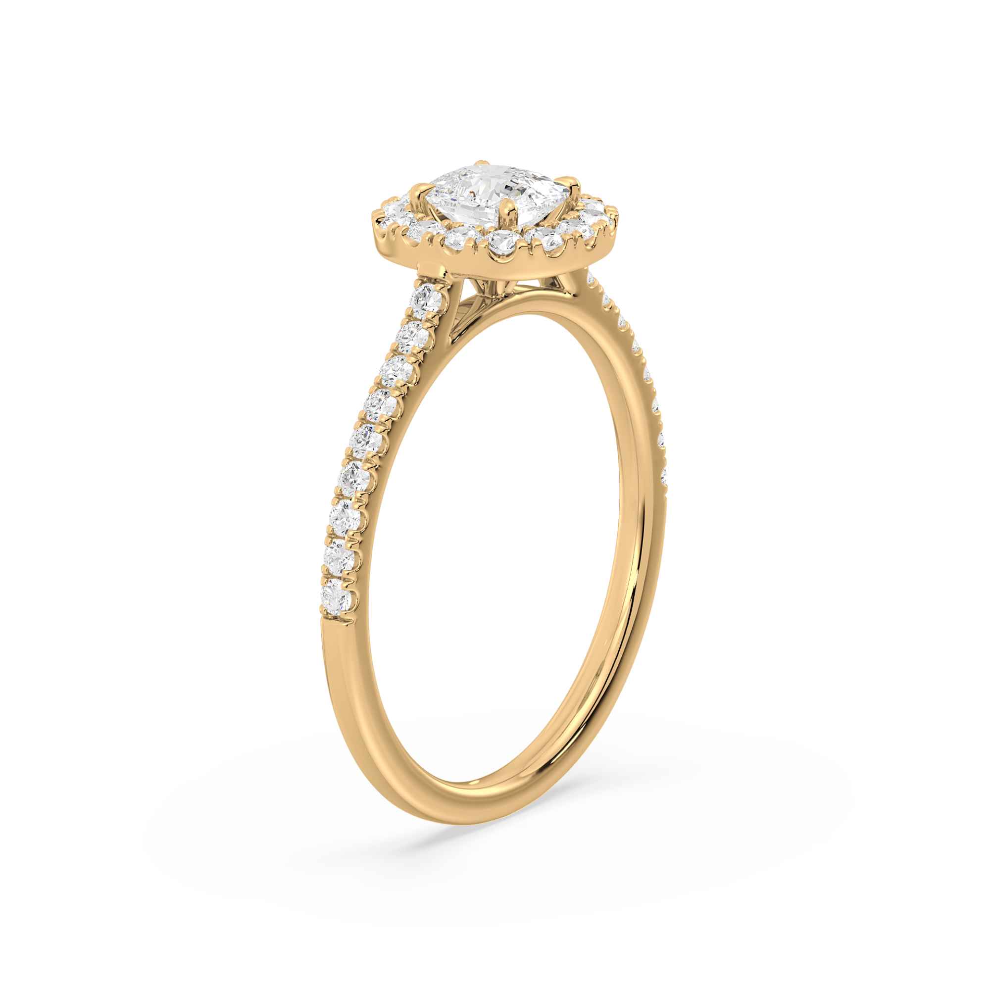 1 Carat Halo Solitaire Accented Lab-Grown Diamond Engagement Ring