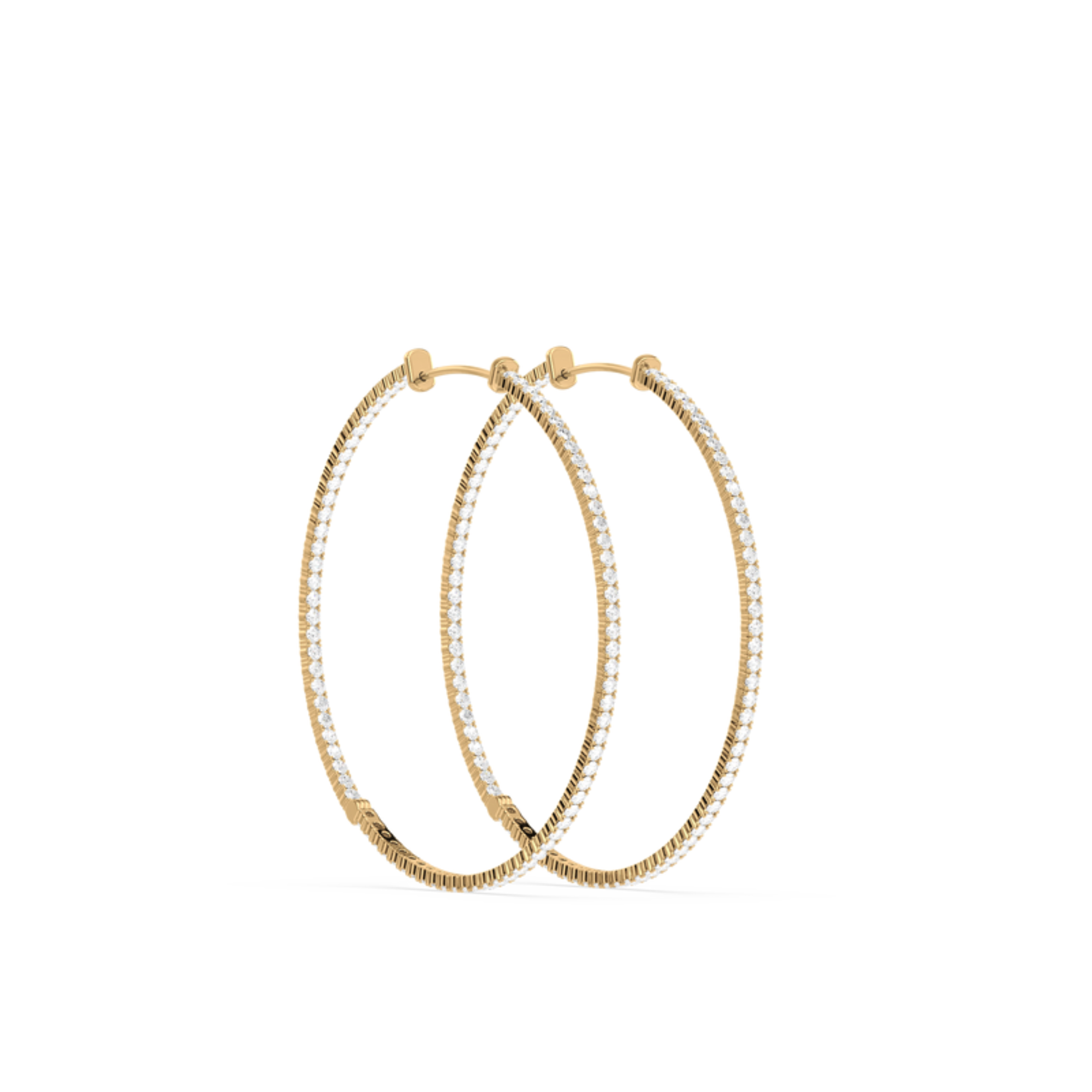 Round Lab-Grown Diamond Hoop Earrings 1 1/2 inch Diameter