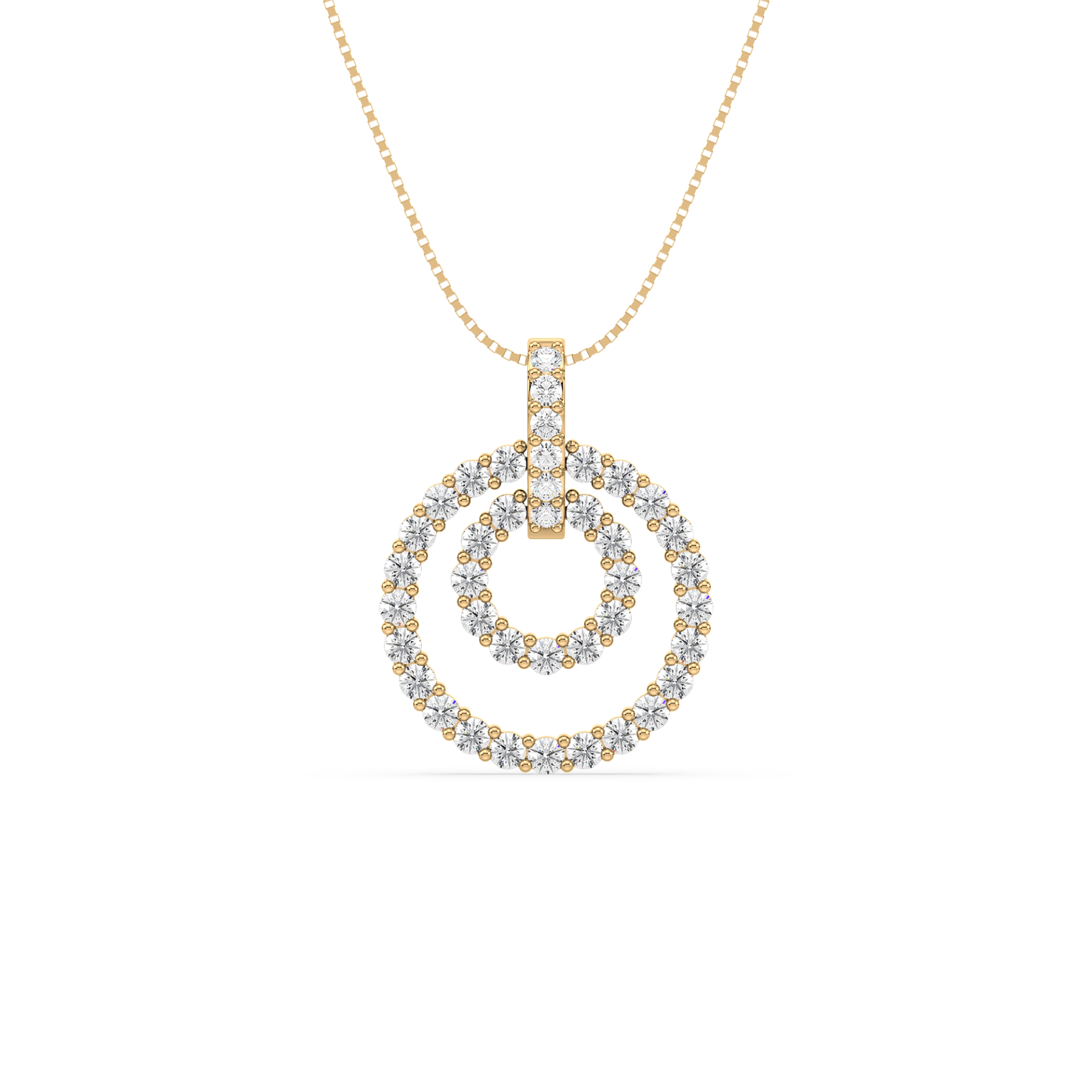 2 Carat Double Circle Diamond Pendant