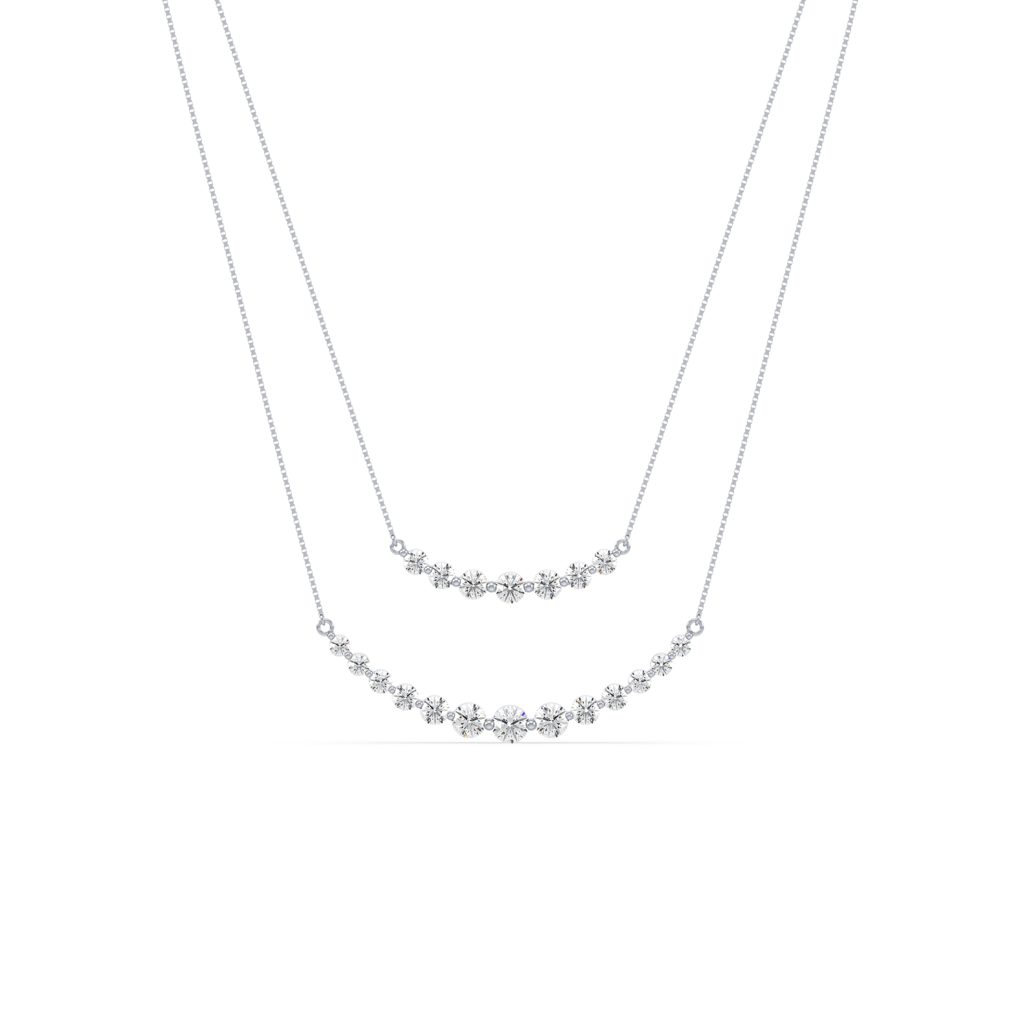 1 Carat Lab-Grown Double Diamond Necklace