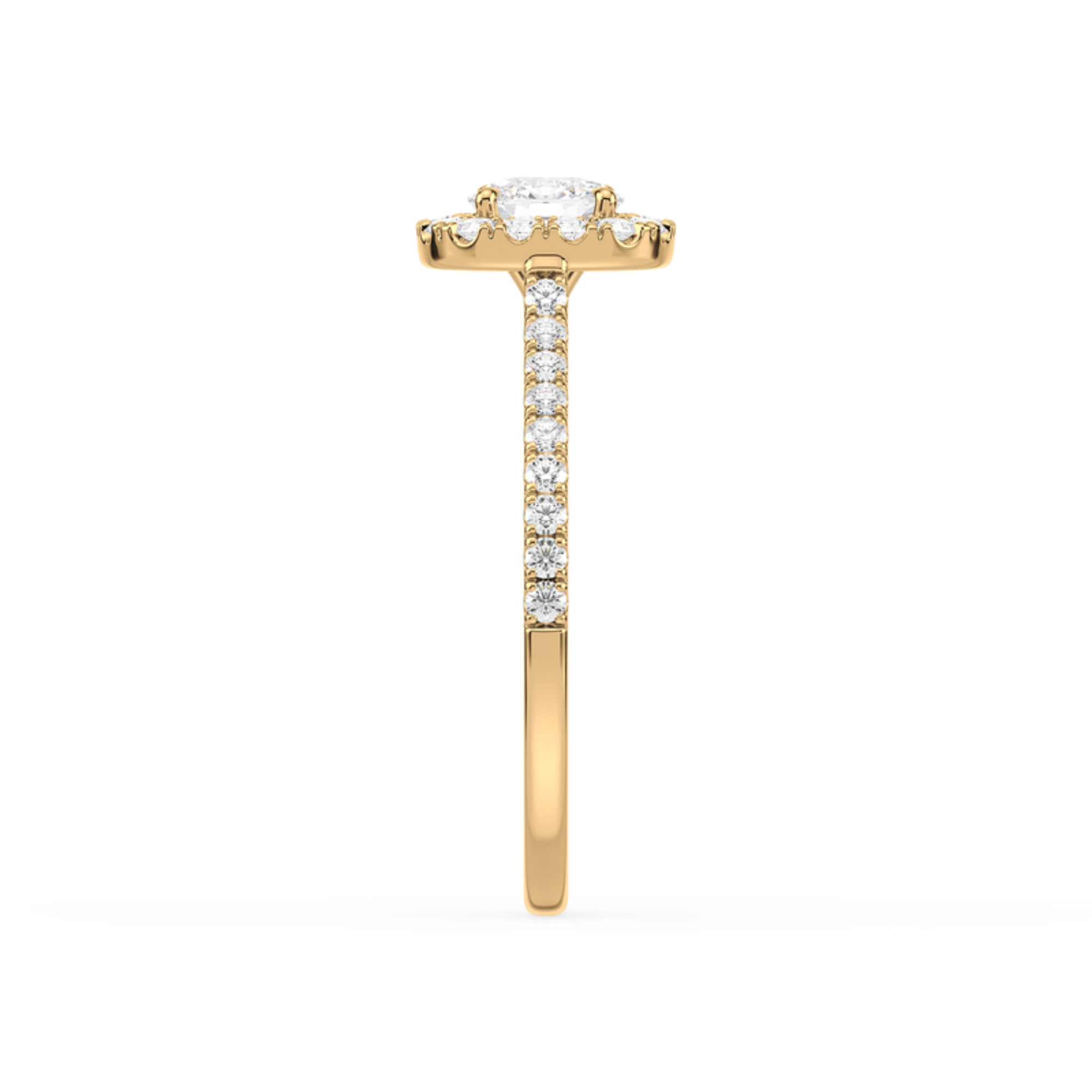 1 Carat Halo Solitaire Accented Lab-Grown Diamond Engagement Ring