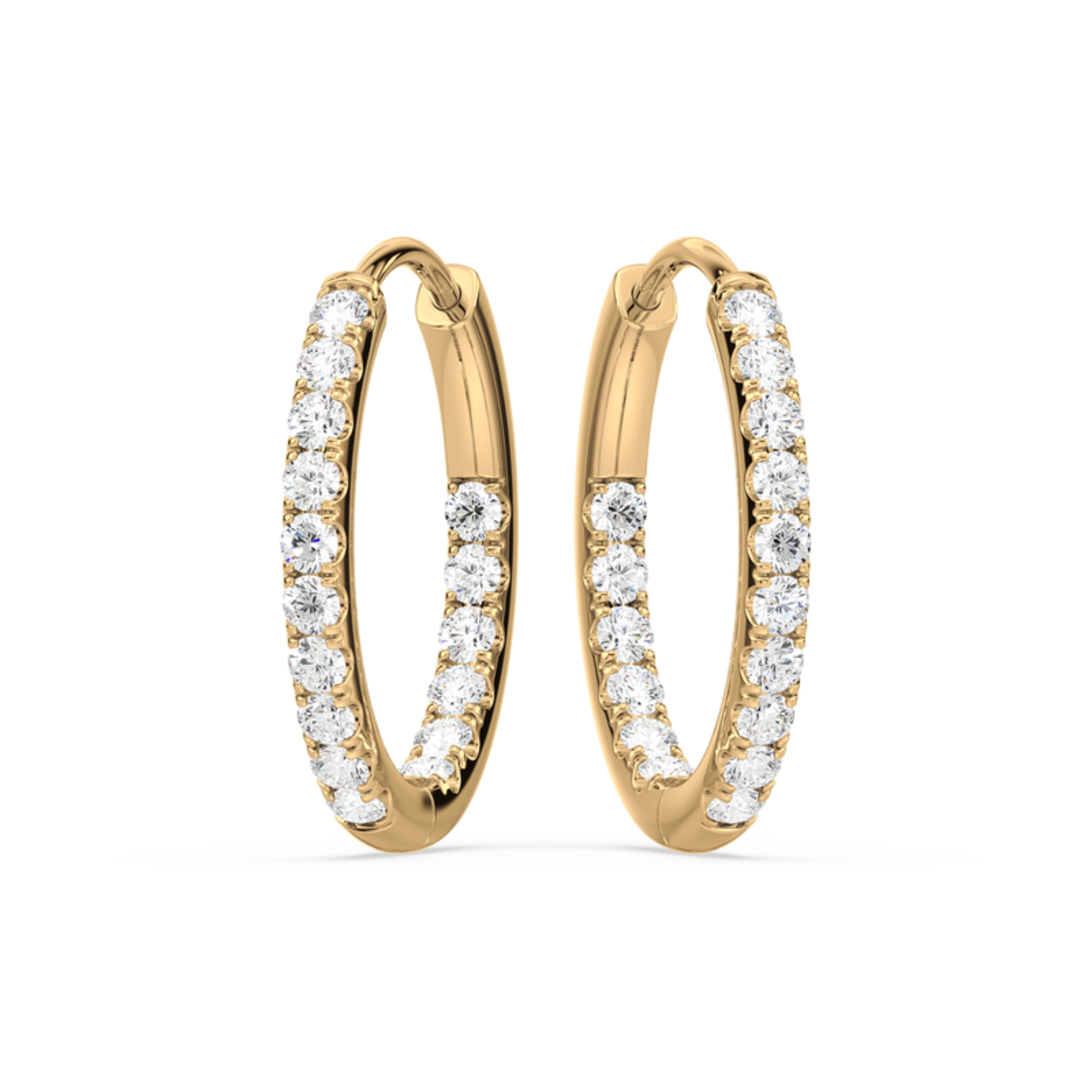 Inside-Outside Hoop Earrings with Lab-Grown Diamonds