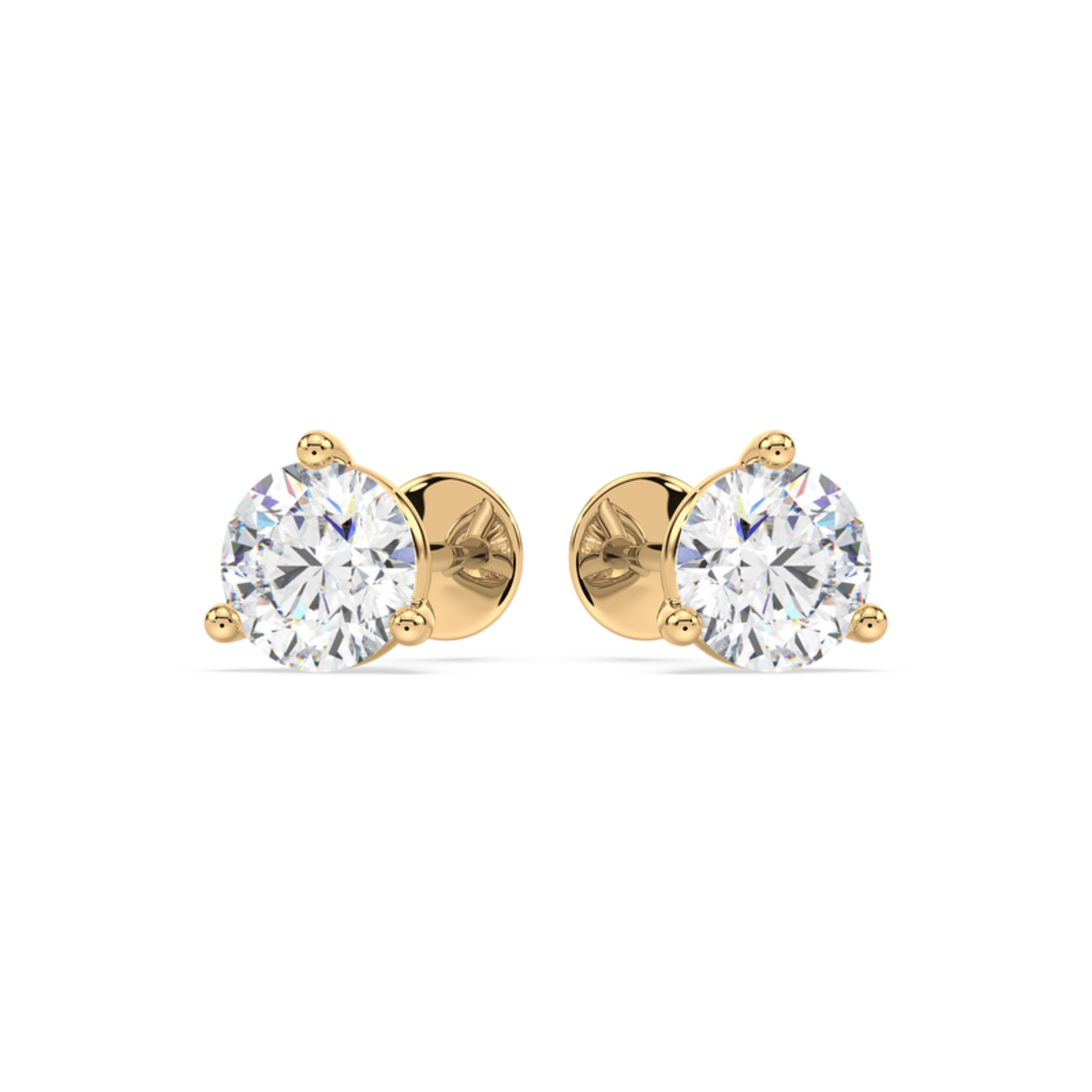 3 Prong Martini Set Diamond Stud Earrings
