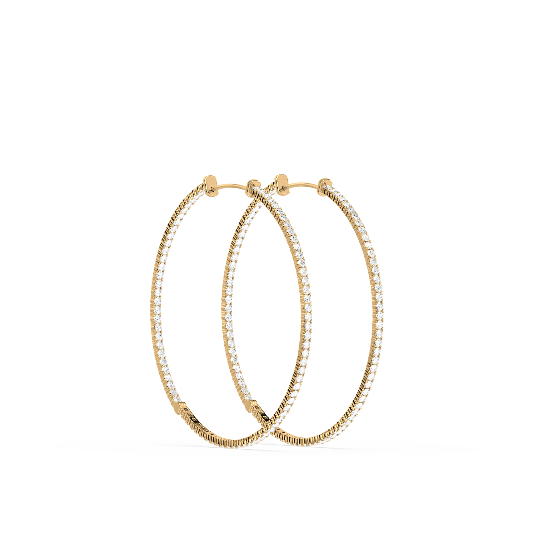 Round Lab-Grown Diamond Hoop Earrings 1 1/2 inch Diameter