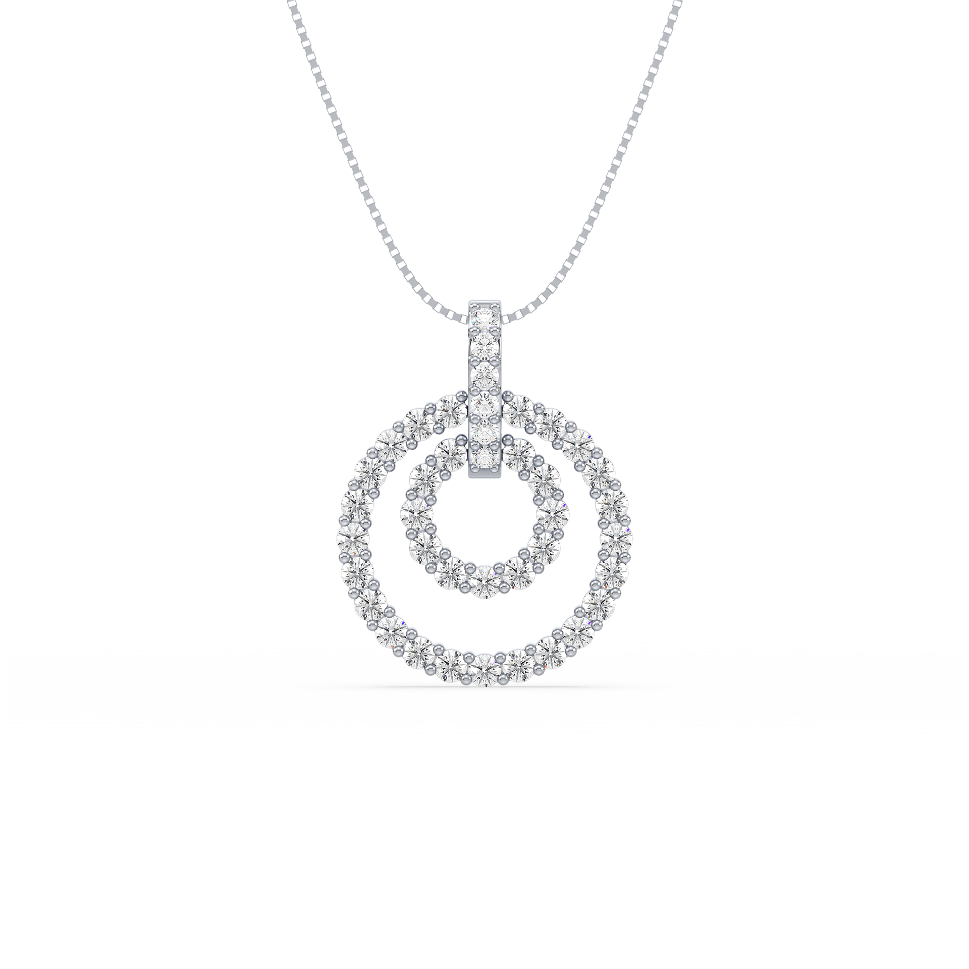 2 Carat Double Circle Diamond Pendant