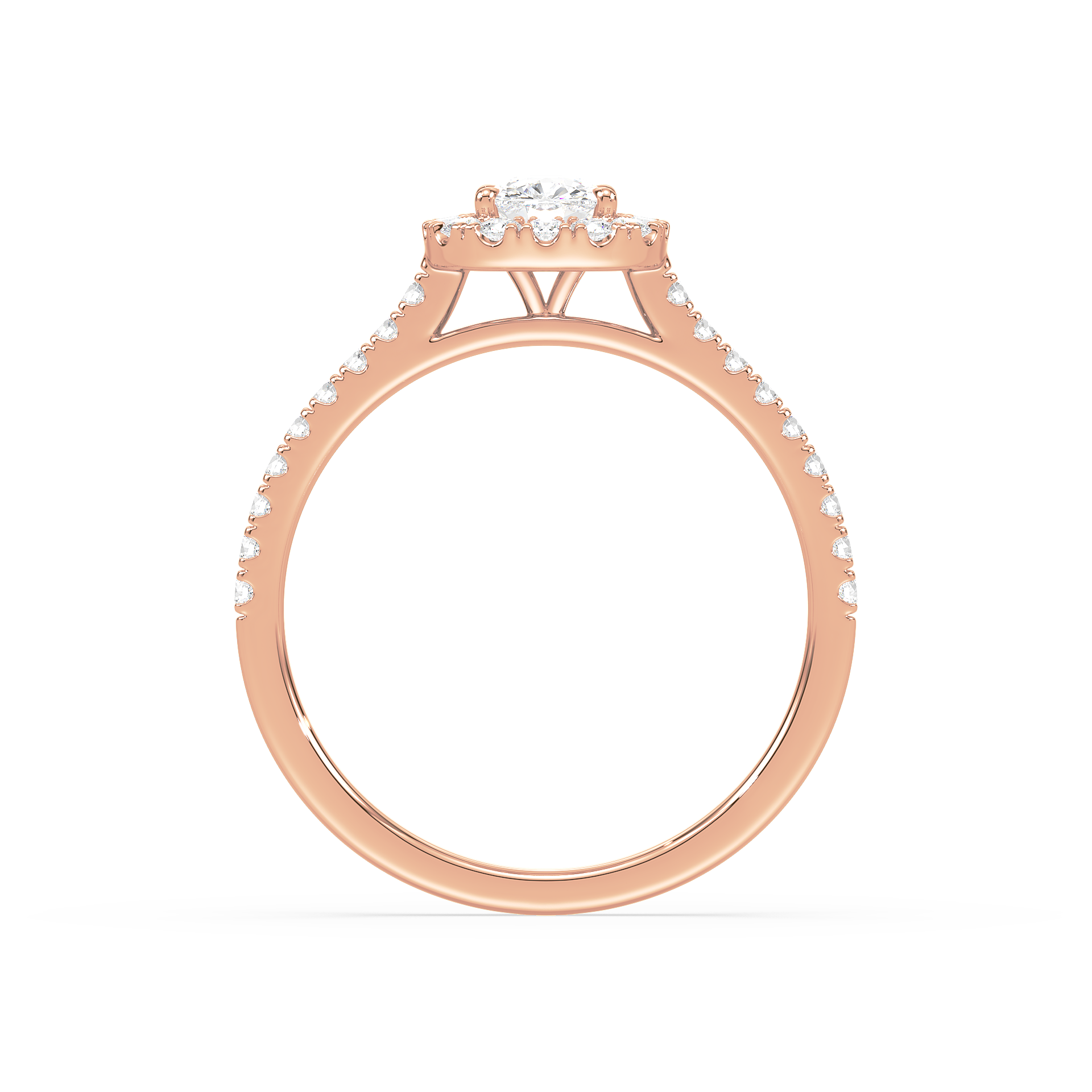 1 Carat Halo Solitaire Accented Lab-Grown Diamond Engagement Ring