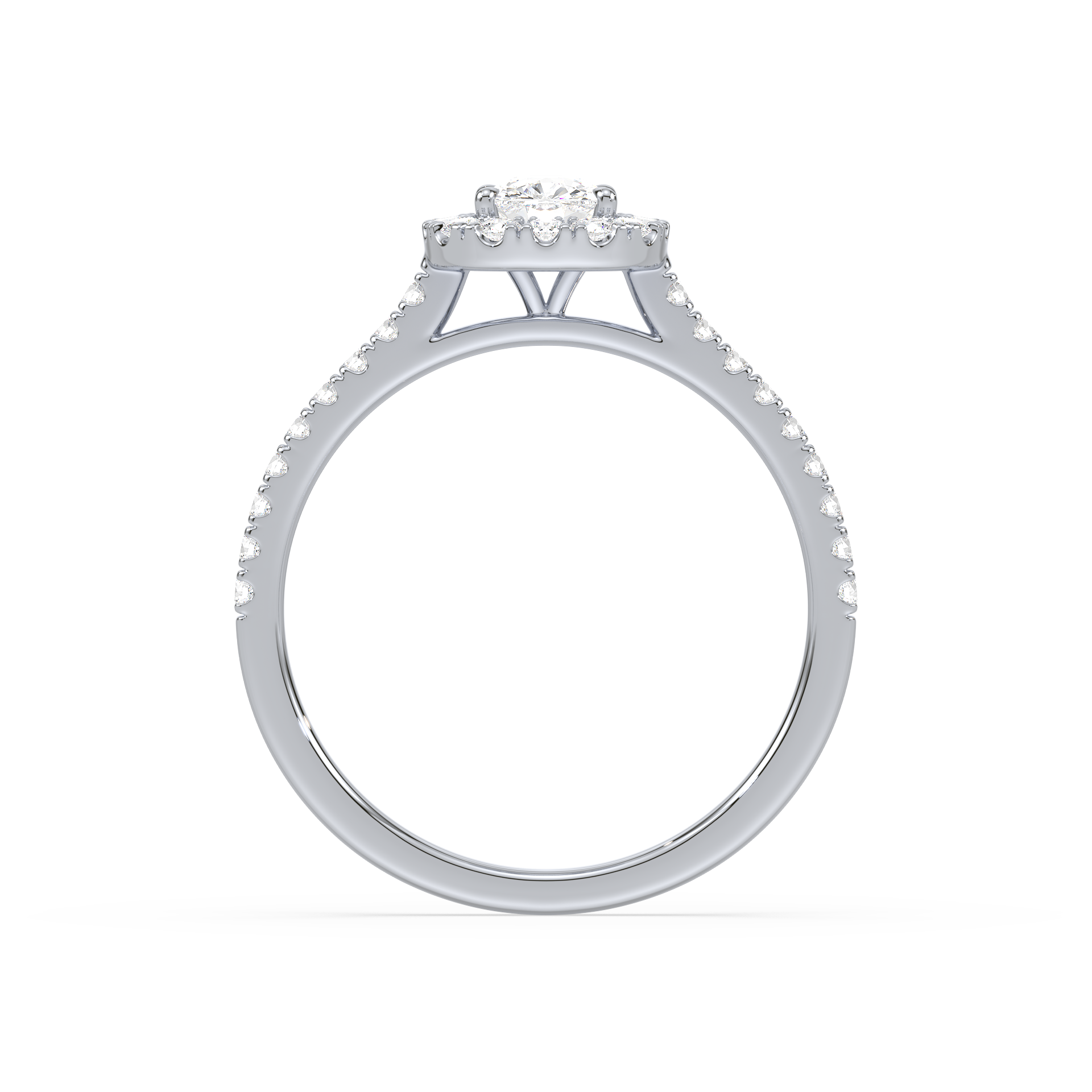 1 Carat Halo Solitaire Accented Lab-Grown Diamond Engagement Ring