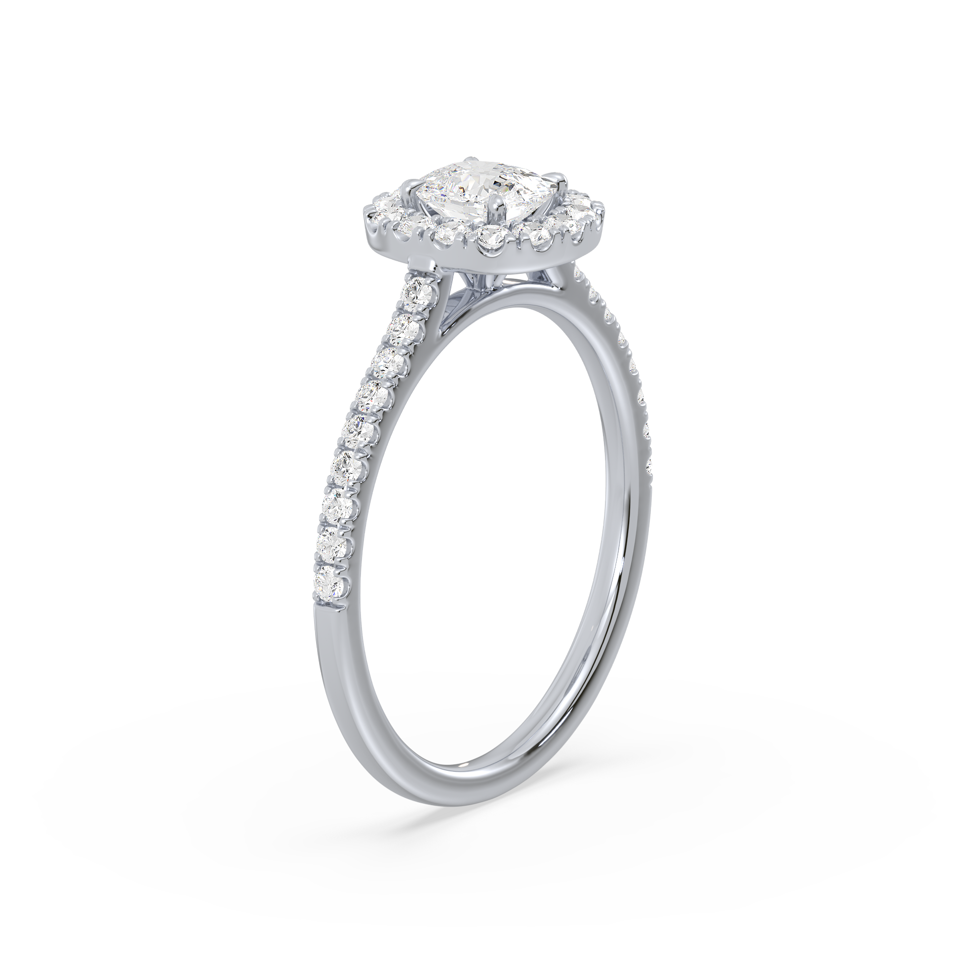 1 Carat Halo Solitaire Accented Lab-Grown Diamond Engagement Ring