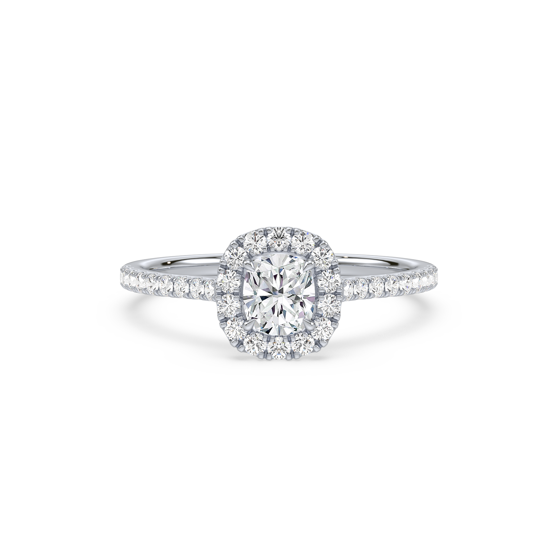 1 Carat Halo Solitaire Accented Lab-Grown Diamond Engagement Ring