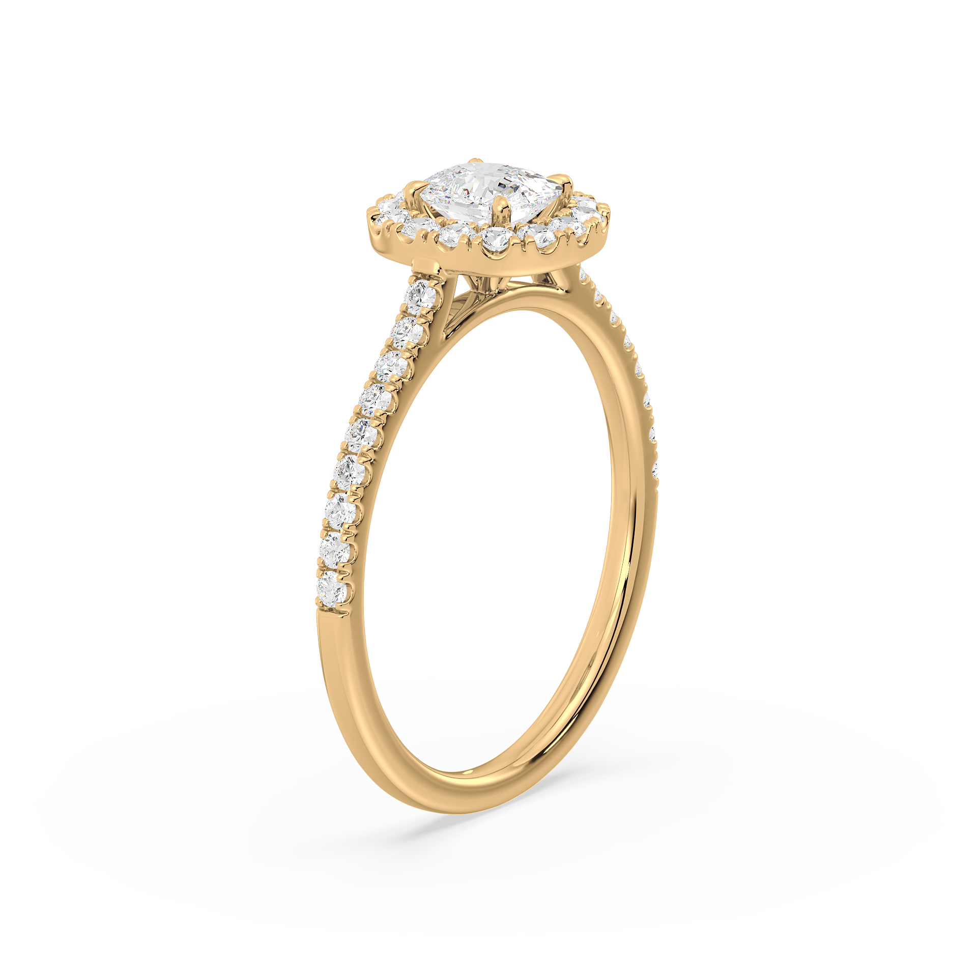 1 Carat Halo Solitaire Accented Lab-Grown Diamond Engagement Ring
