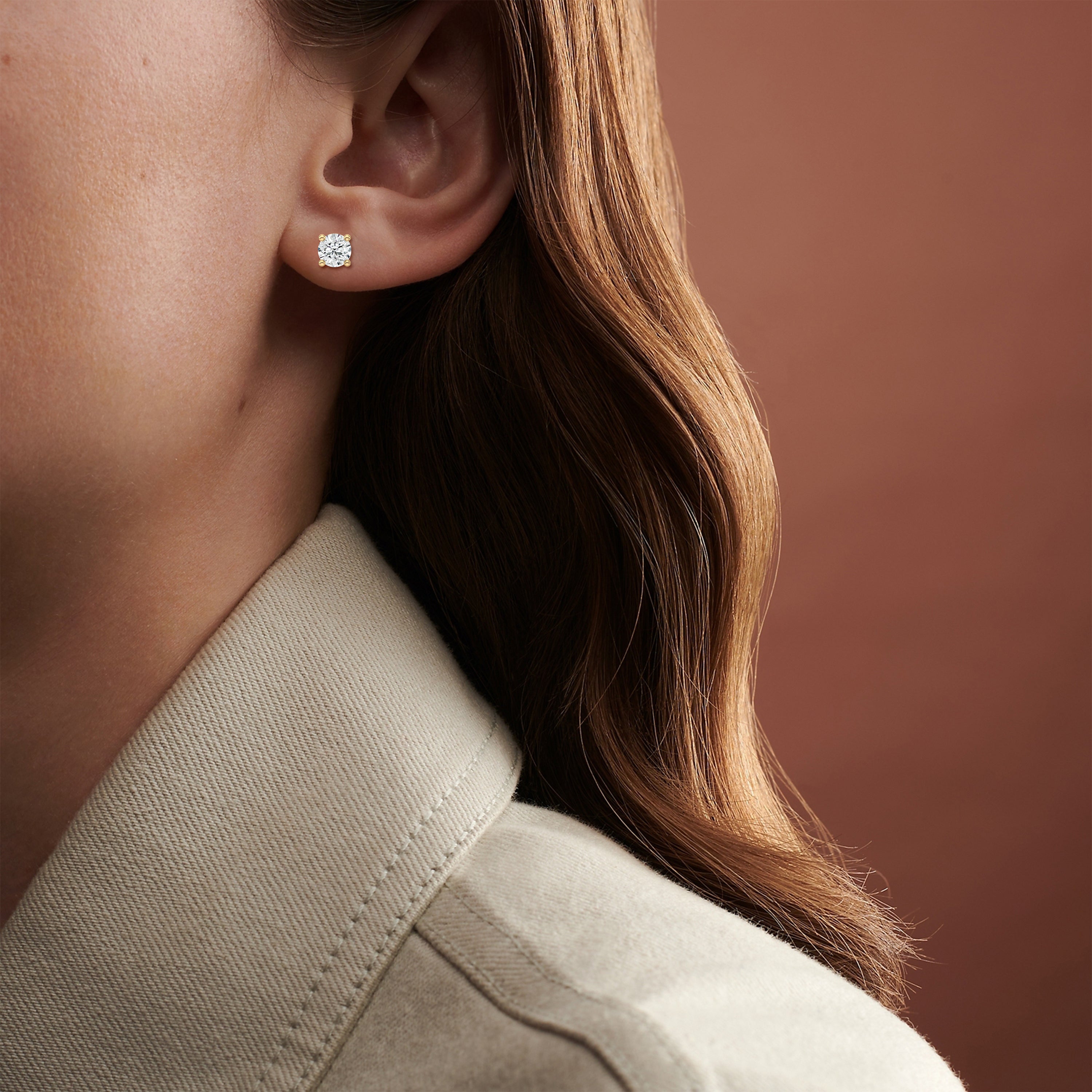 4 Prong Lab-Grown Diamond Stud Earrings
