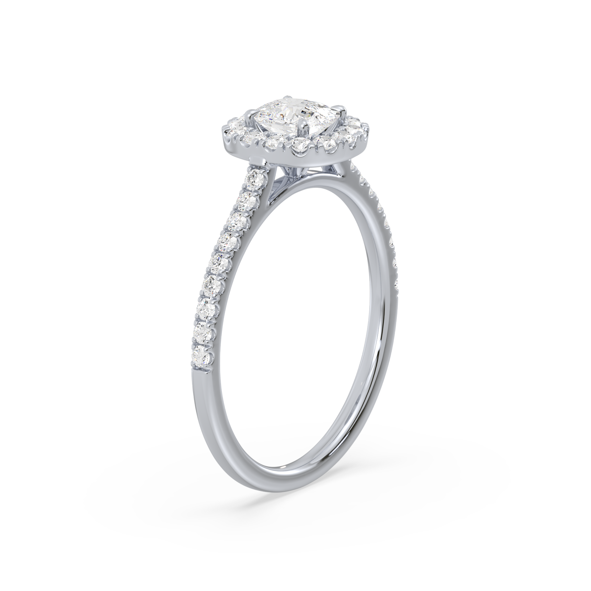 1 Carat Halo Solitaire Accented Lab-Grown Diamond Engagement Ring