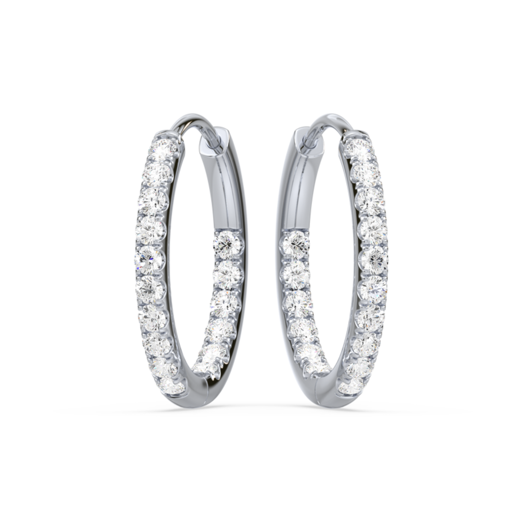 Inside-Outside Hoop Earrings with Lab-Grown Diamonds