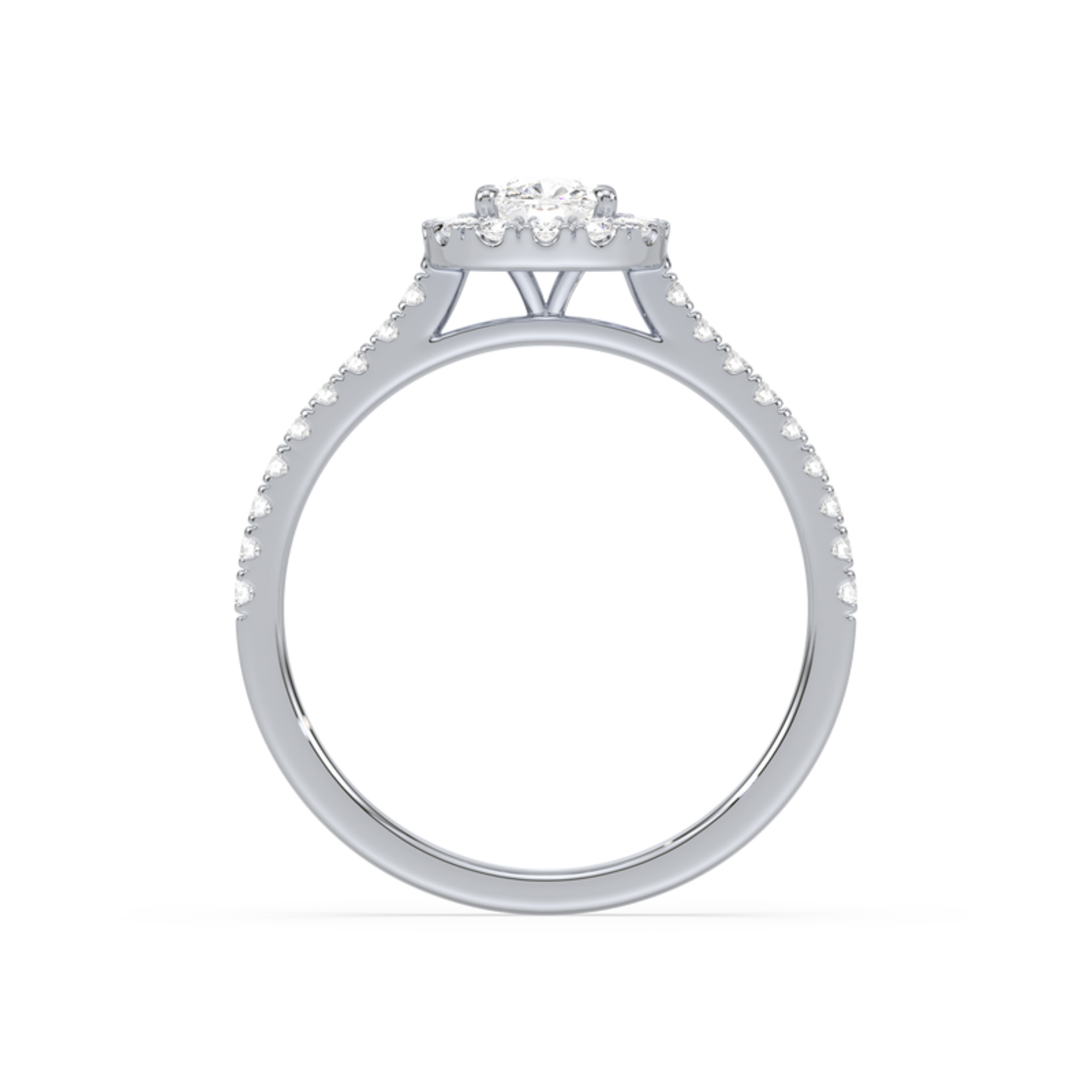 1 Carat Halo Solitaire Accented Lab-Grown Diamond Engagement Ring