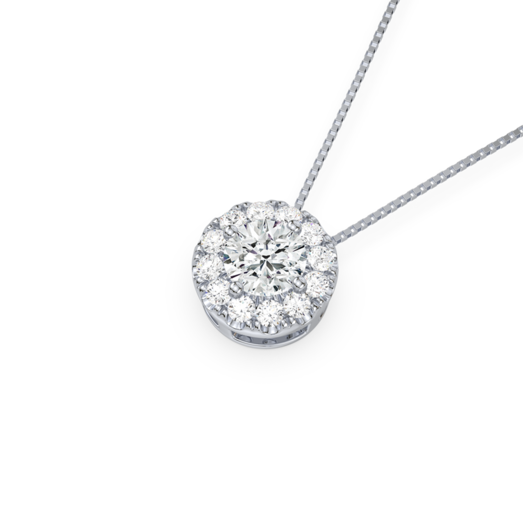 11/3 Carat Lab-Grown Diamond Halo Pendant