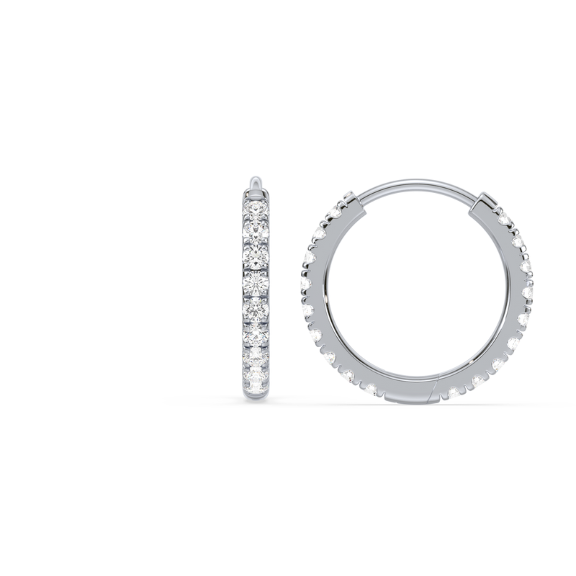 1 Carat Round Lab-Grown Diamond Hoop Earrings