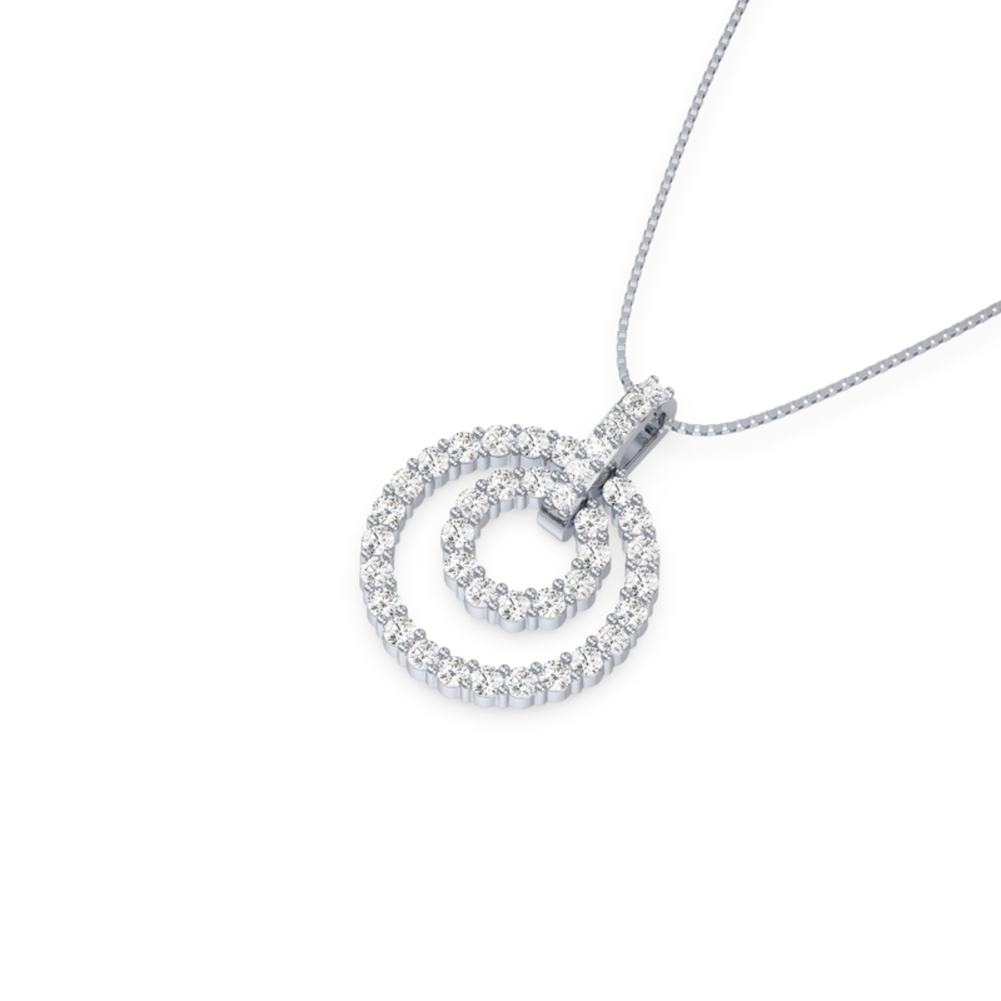 2 Carat Double Circle Diamond Pendant