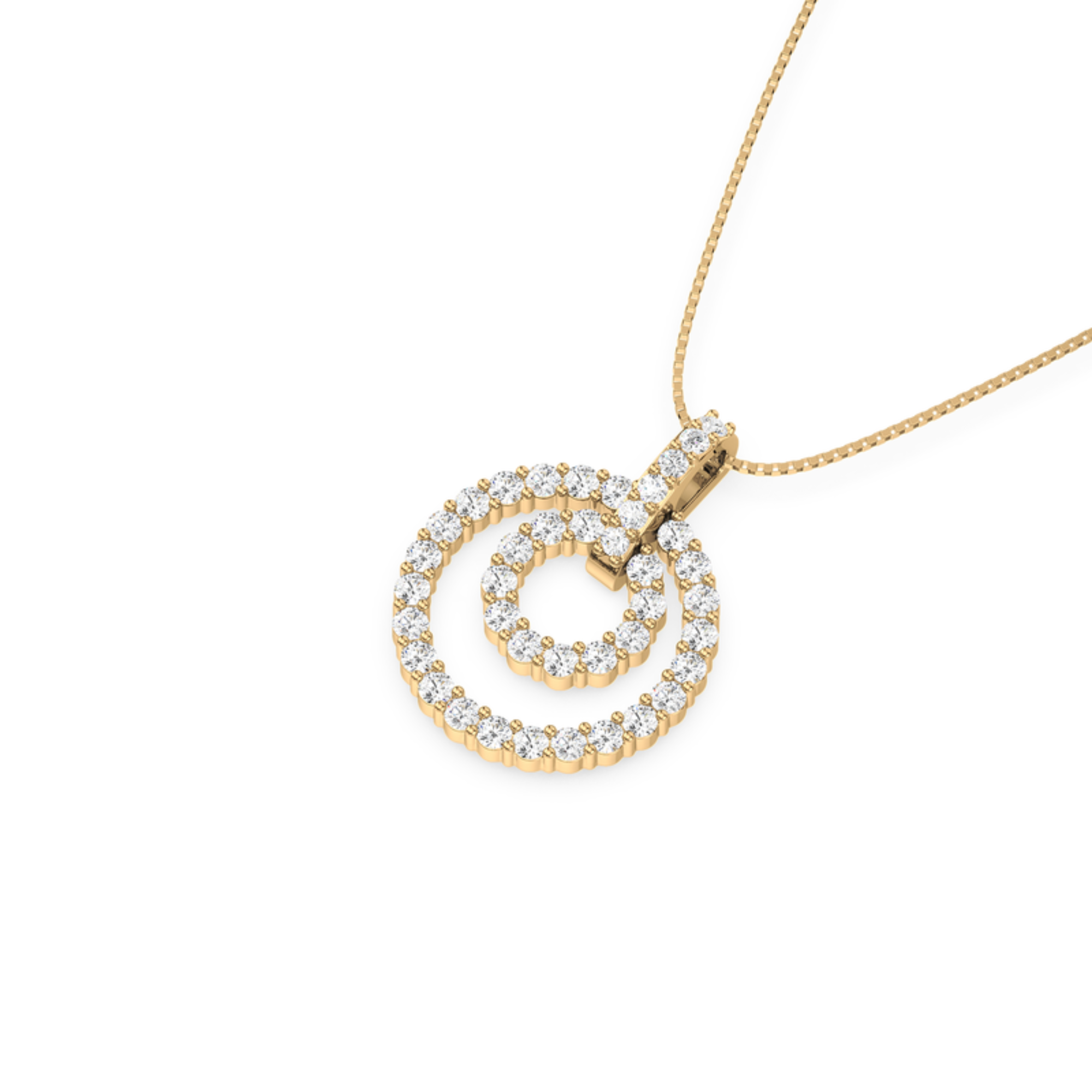 2 Carat Double Circle Diamond Pendant