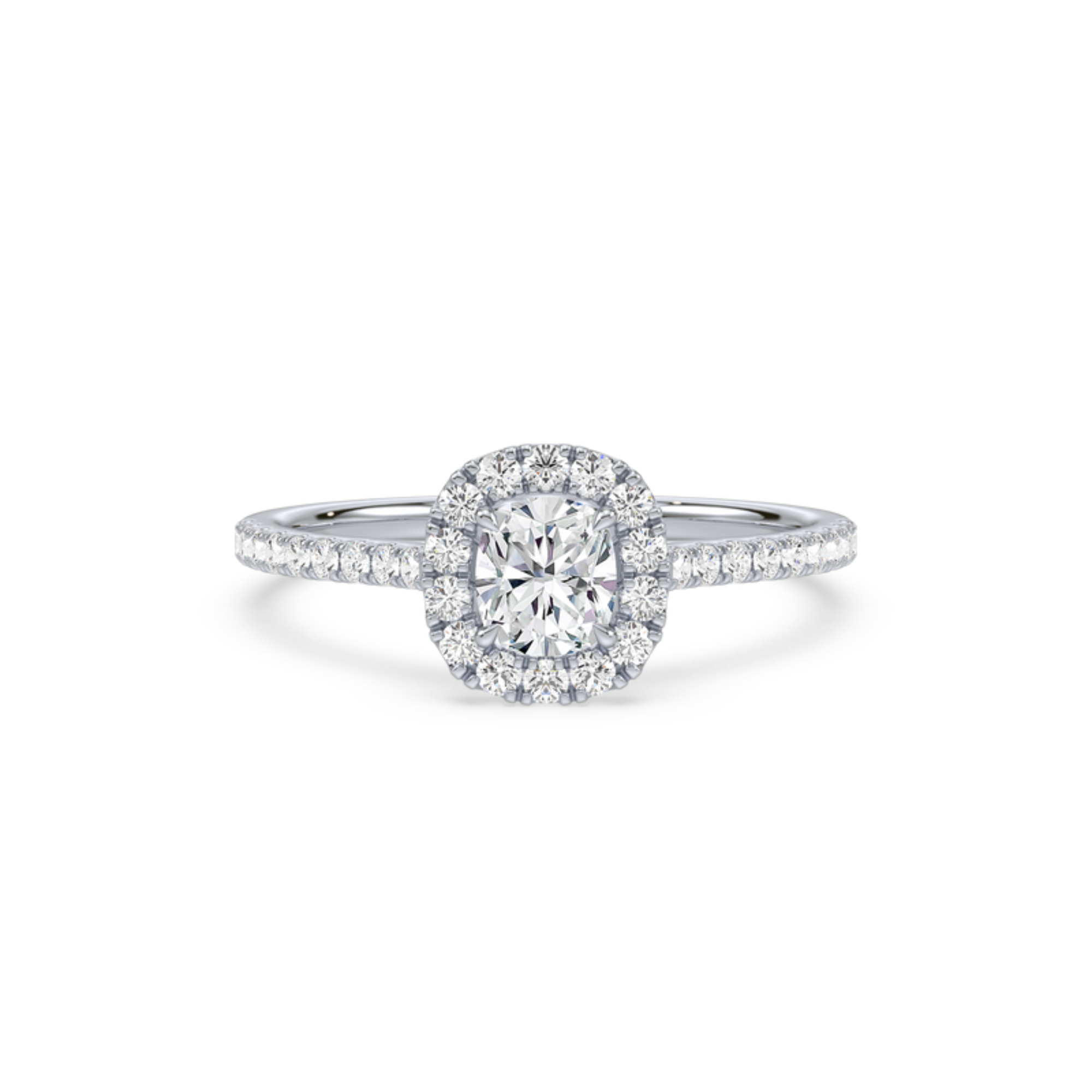 1 Carat Halo Solitaire Accented Lab-Grown Diamond Engagement Ring