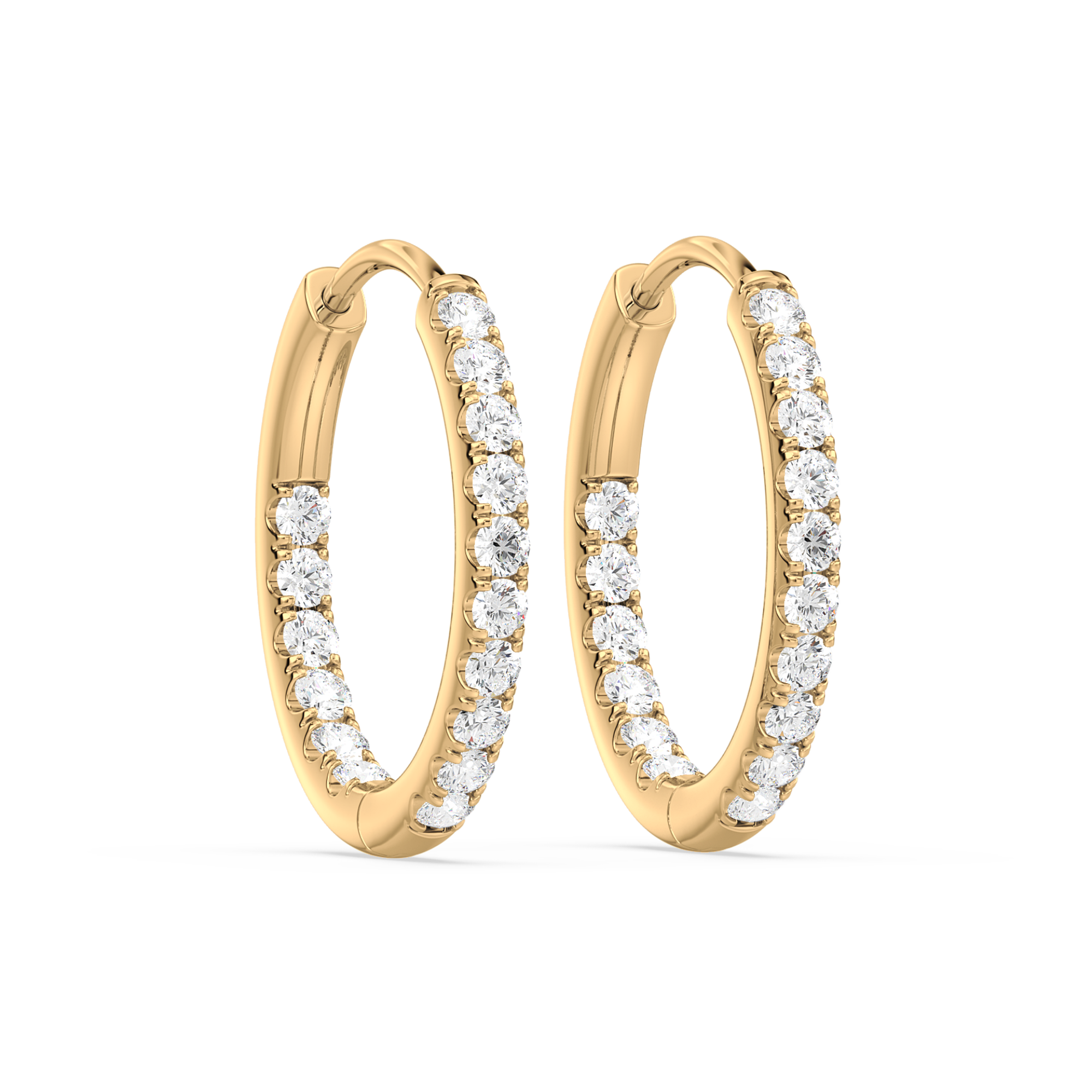 Inside-Outside Hoop Earrings with Lab-Grown Diamonds