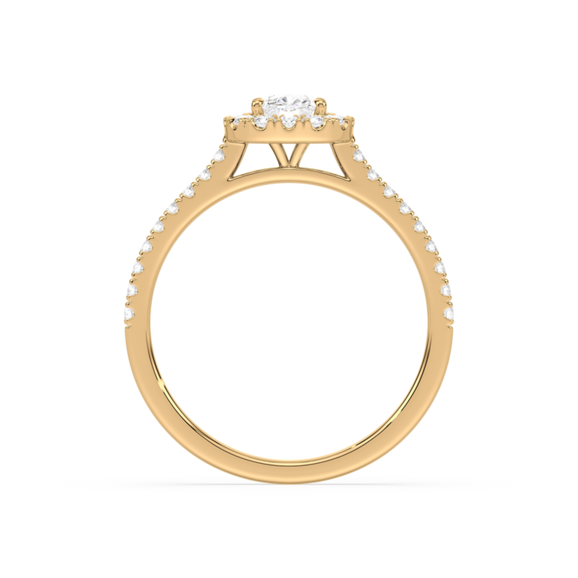 1 Carat Halo Solitaire Accented Lab-Grown Diamond Engagement Ring