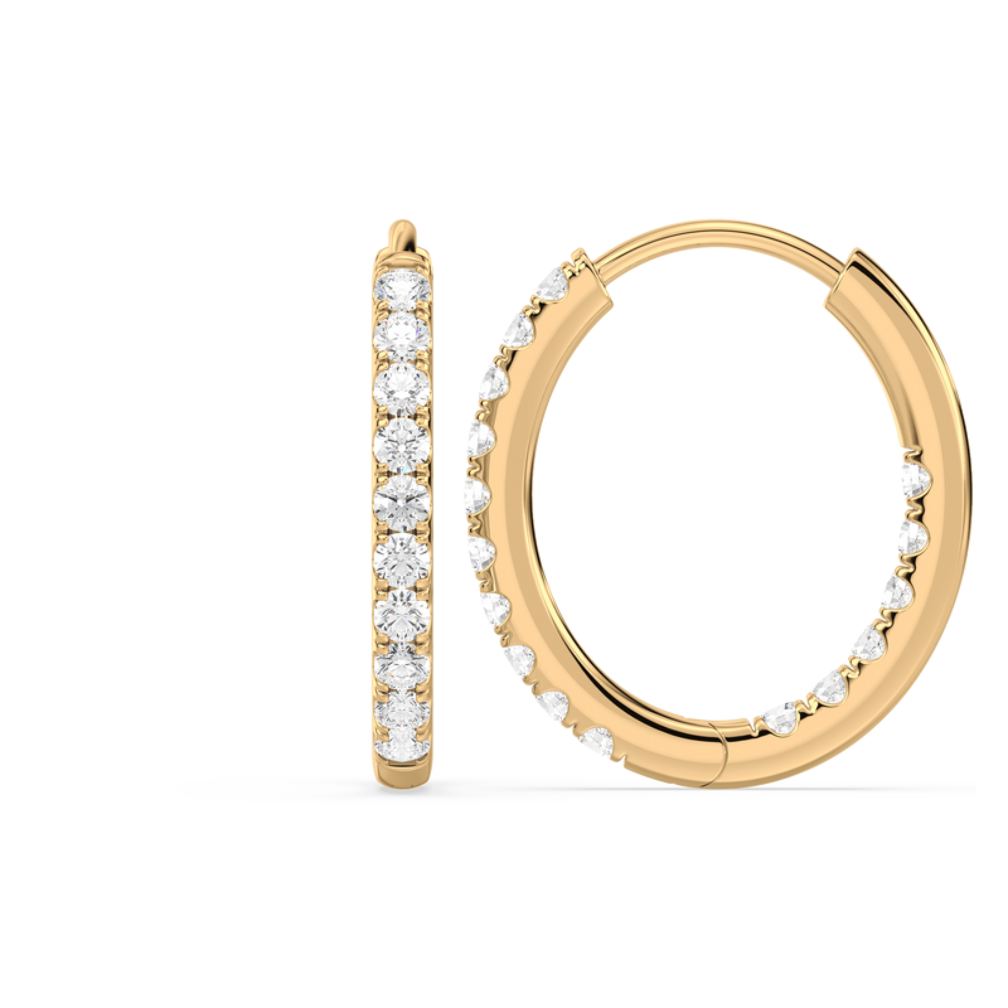 Inside-Outside Hoop Earrings with Lab-Grown Diamonds