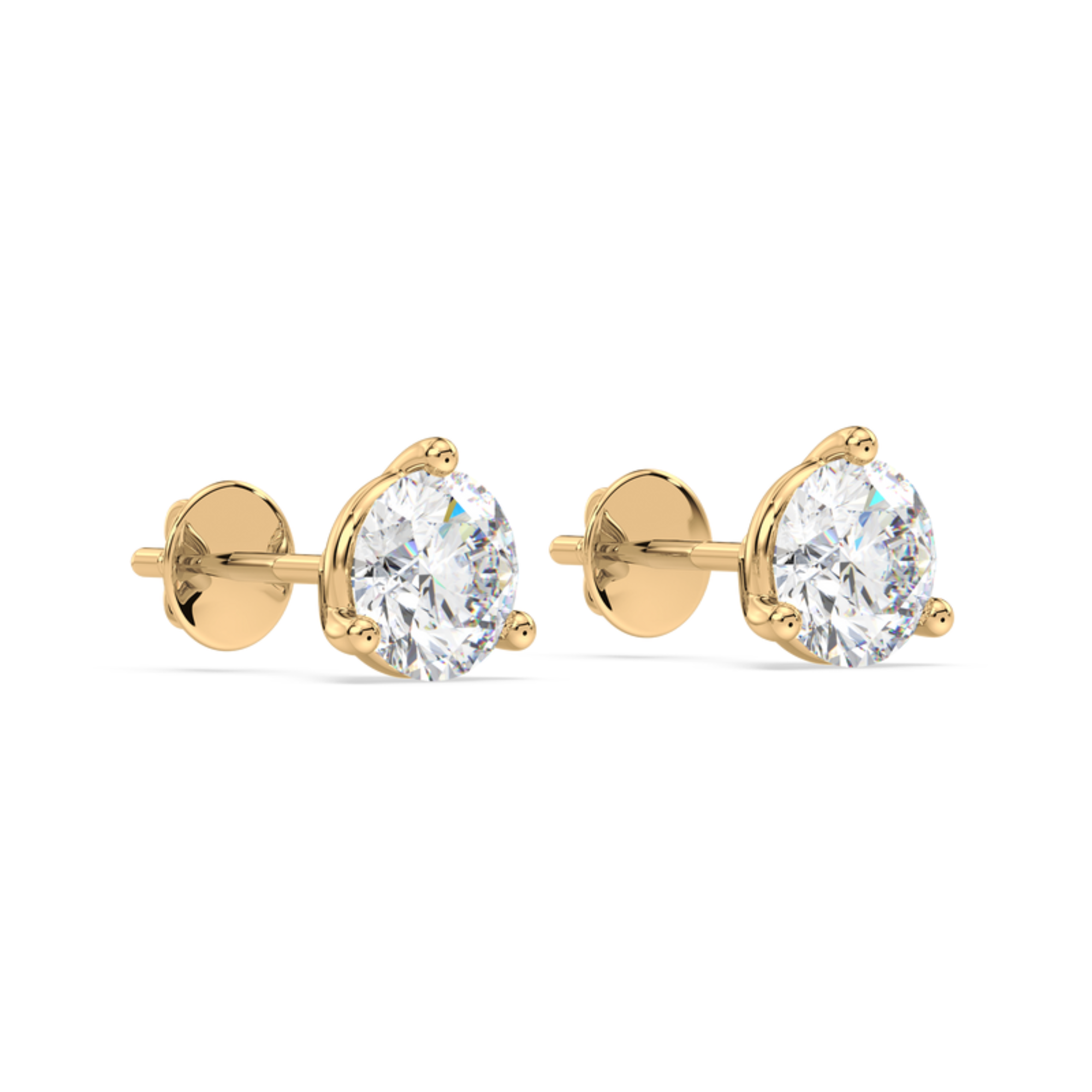 3 Prong Martini Set Diamond Stud Earrings