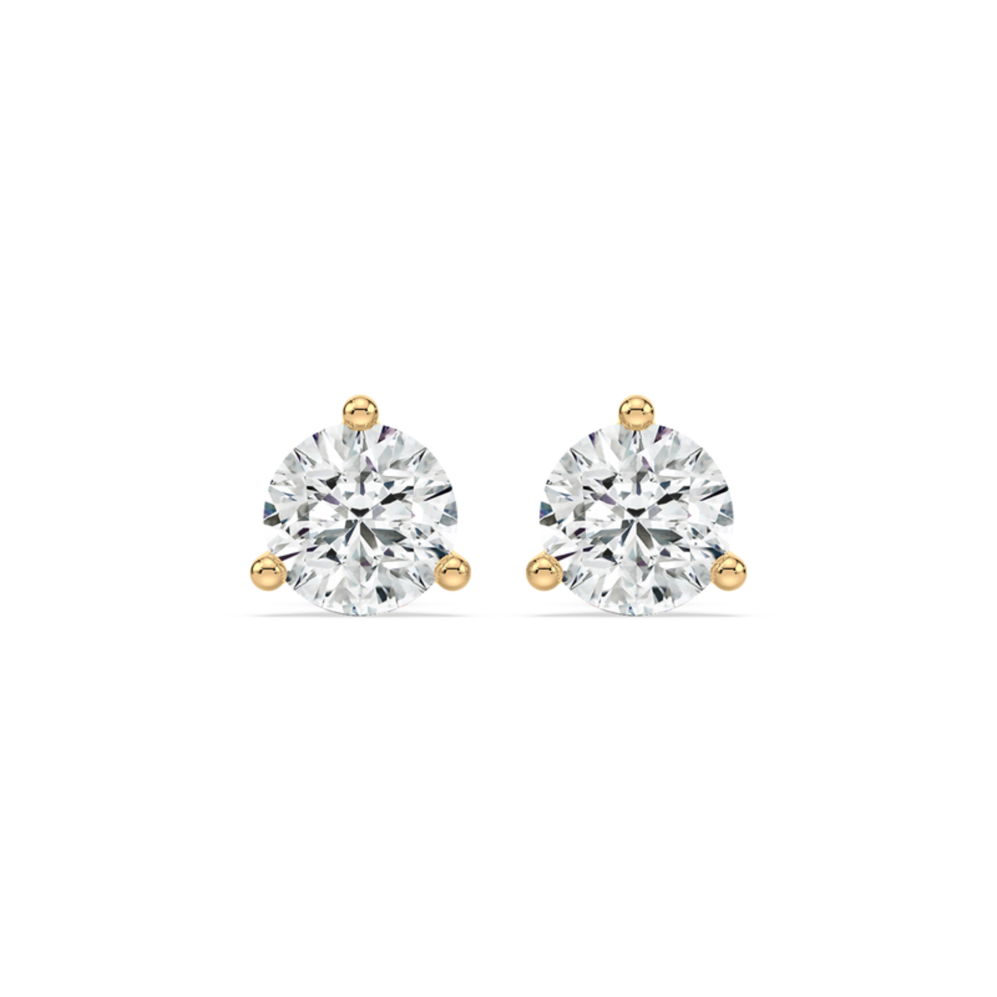 3 Prong Martini Set Diamond Stud Earrings