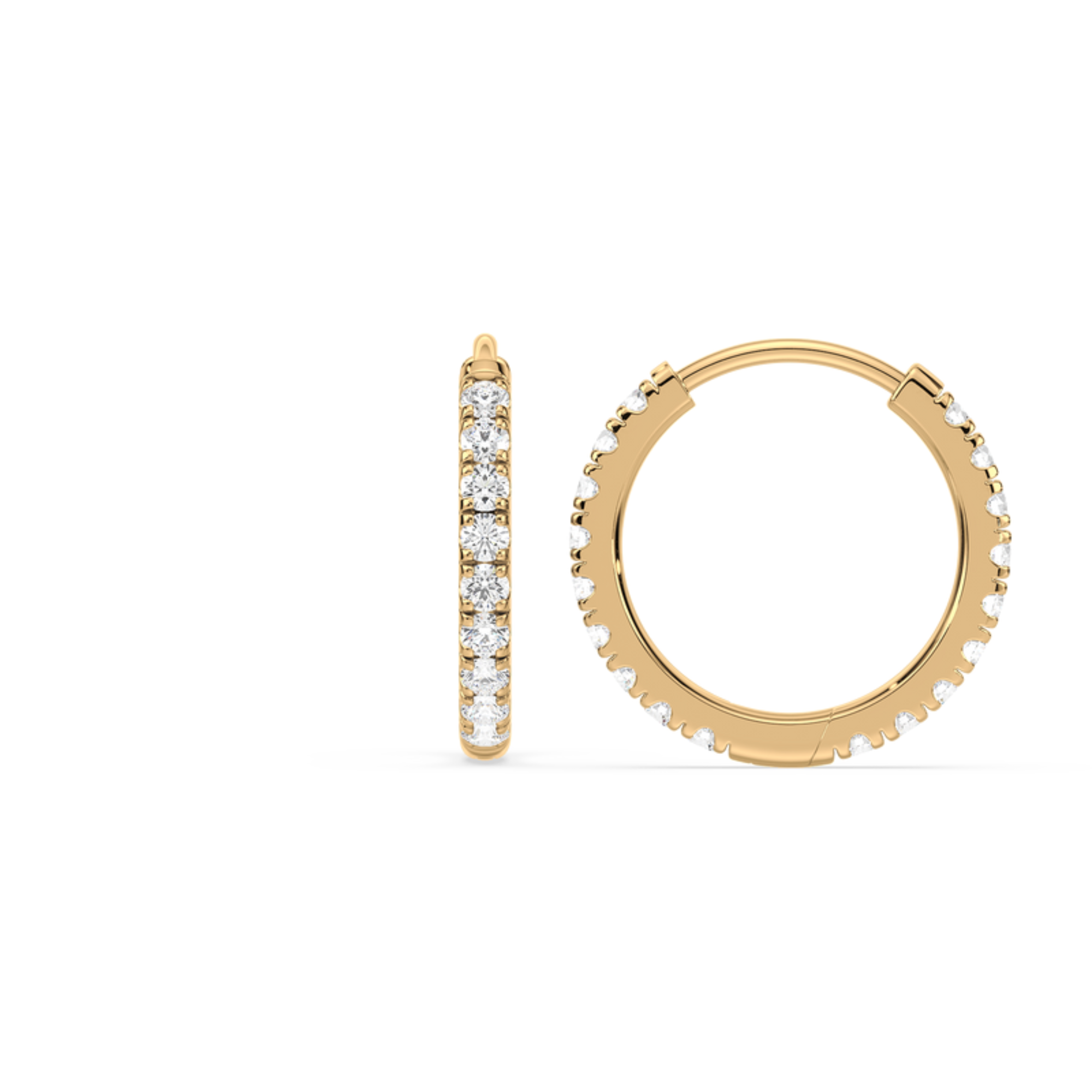 1 Carat Round Lab-Grown Diamond Hoop Earrings