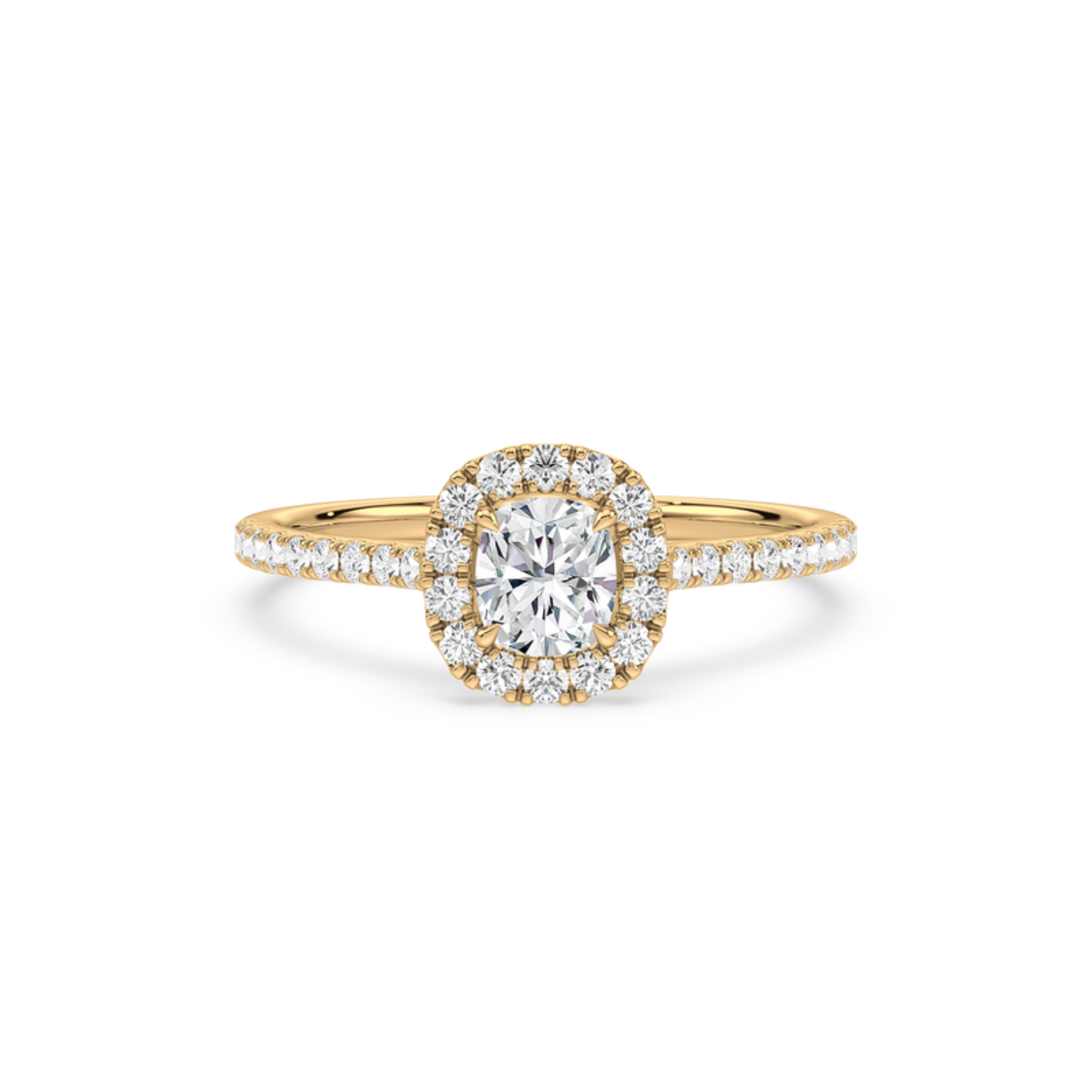 1 Carat Halo Solitaire Accented Lab-Grown Diamond Engagement Ring