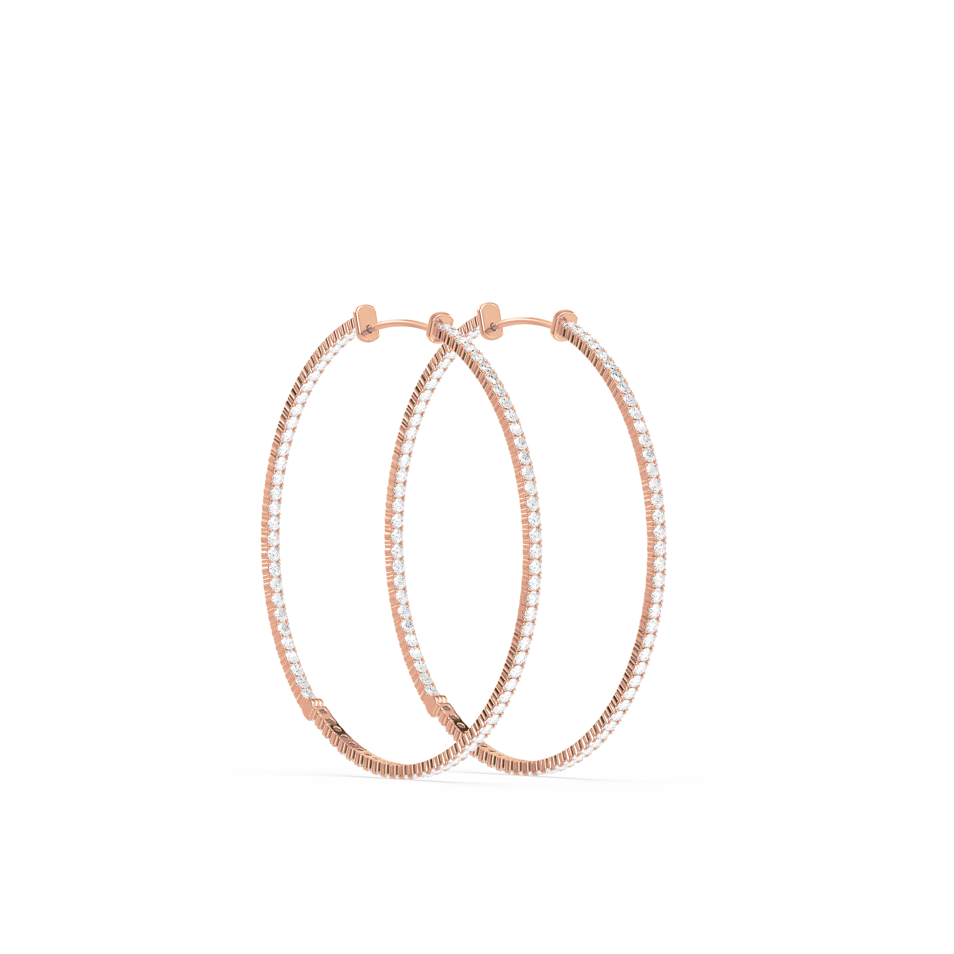 Round Lab-Grown Diamond Hoop Earrings 1 1/2 inch Diameter