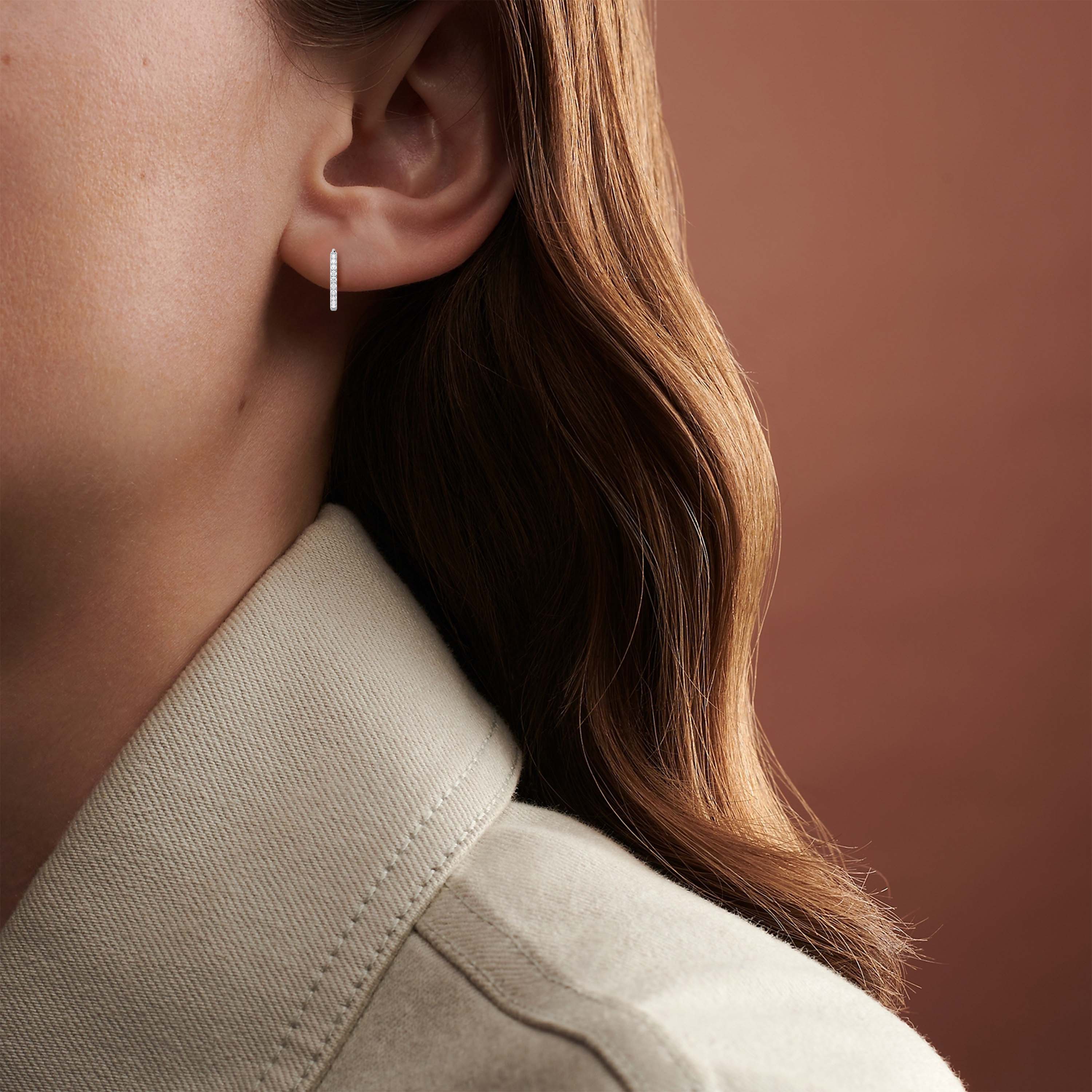 1 Carat Round Lab-Grown Diamond Hoop Earrings