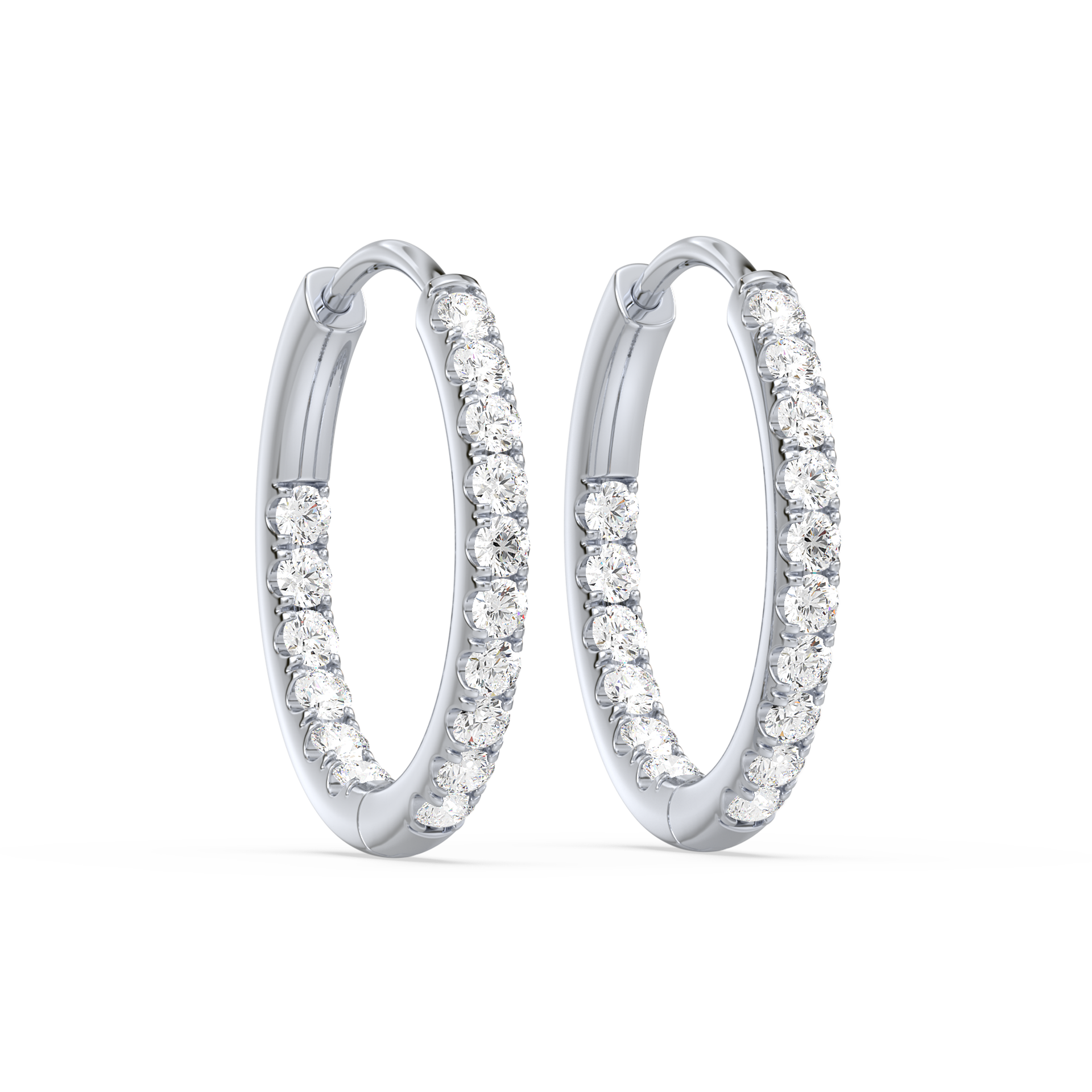 Inside-Outside Hoop Earrings with Lab-Grown Diamonds