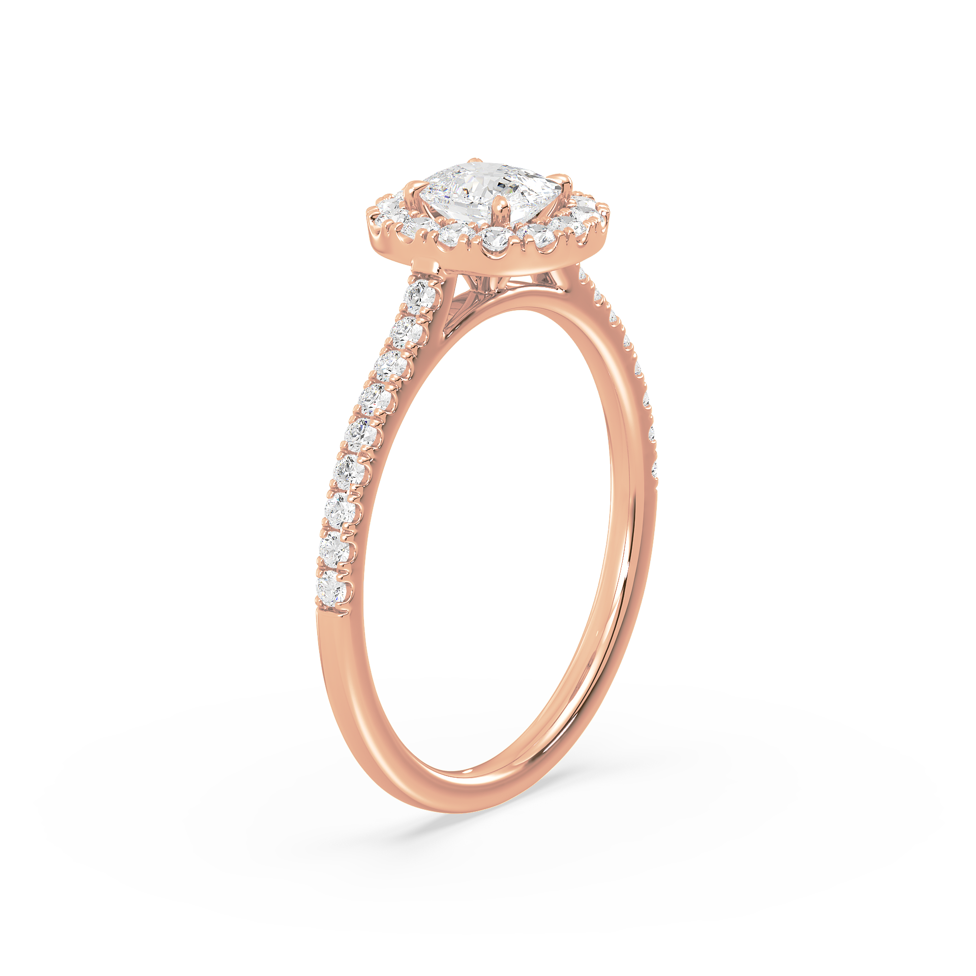 1 Carat Halo Solitaire Accented Lab-Grown Diamond Engagement Ring
