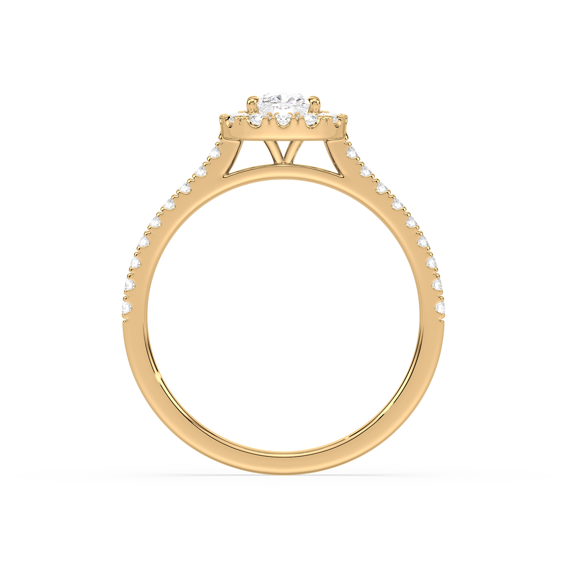 1 Carat Halo Solitaire Accented Lab-Grown Diamond Engagement Ring