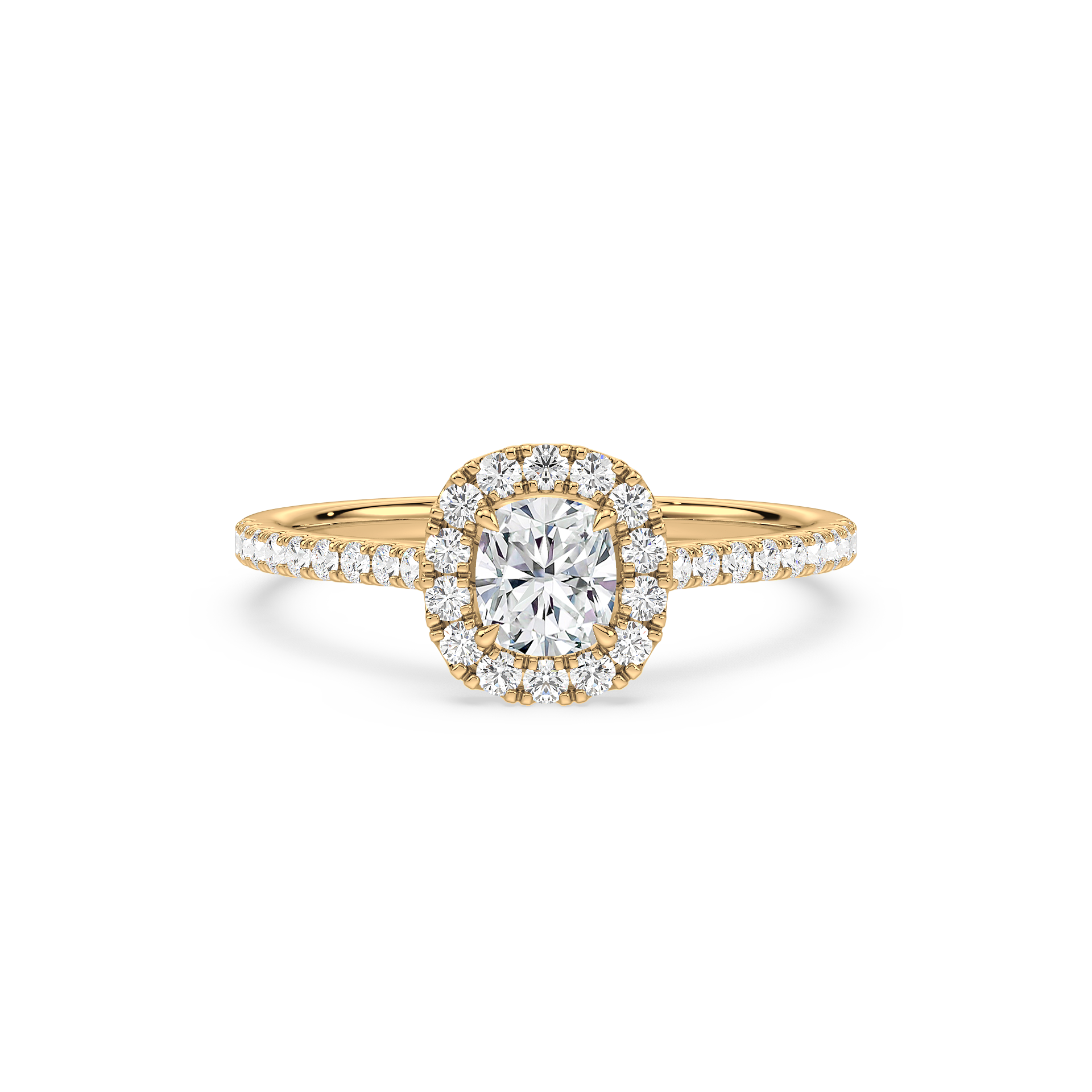 1 Carat Halo Solitaire Accented Lab-Grown Diamond Engagement Ring