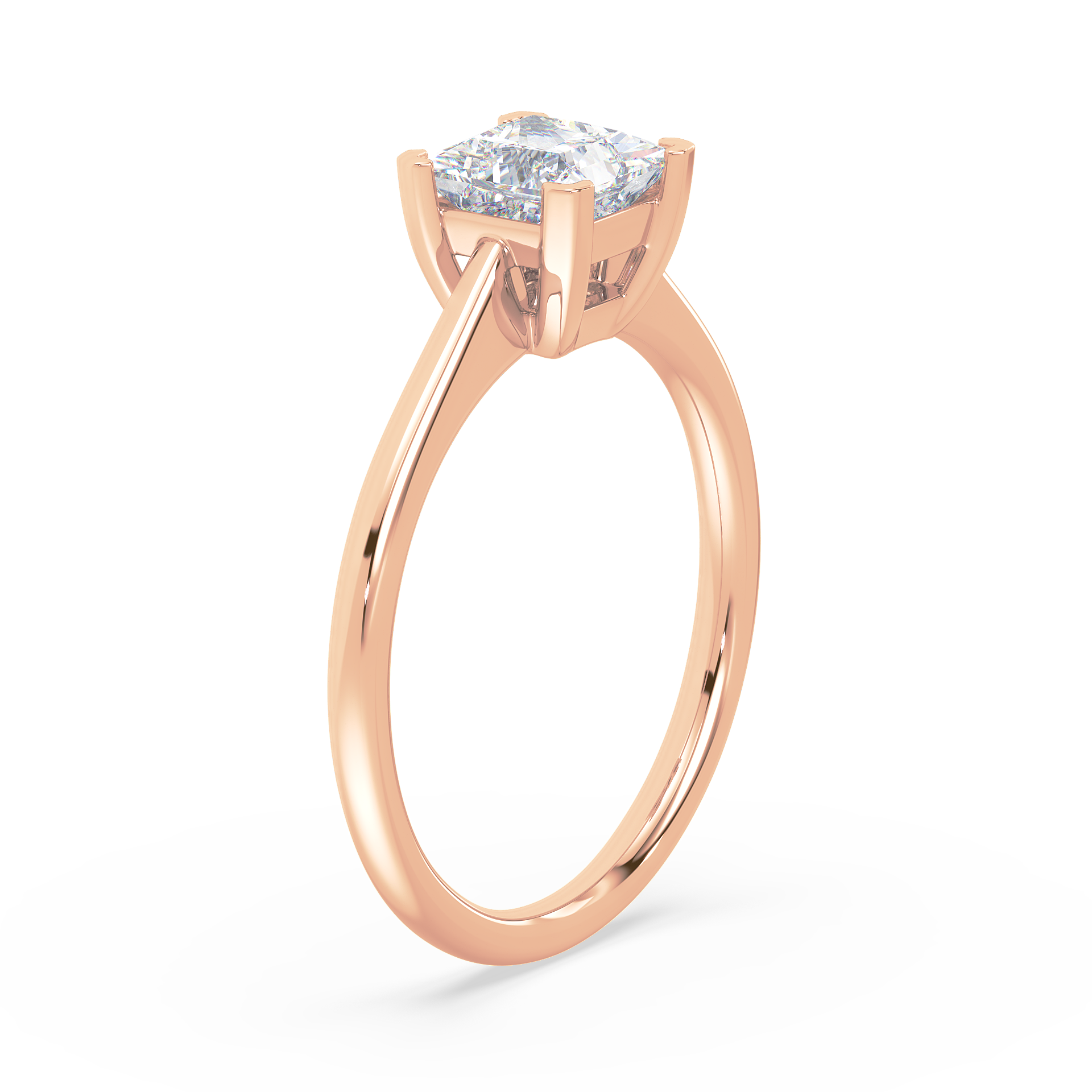1 Carat Princess Cut Lab-Grown Diamond Engagement Ring
